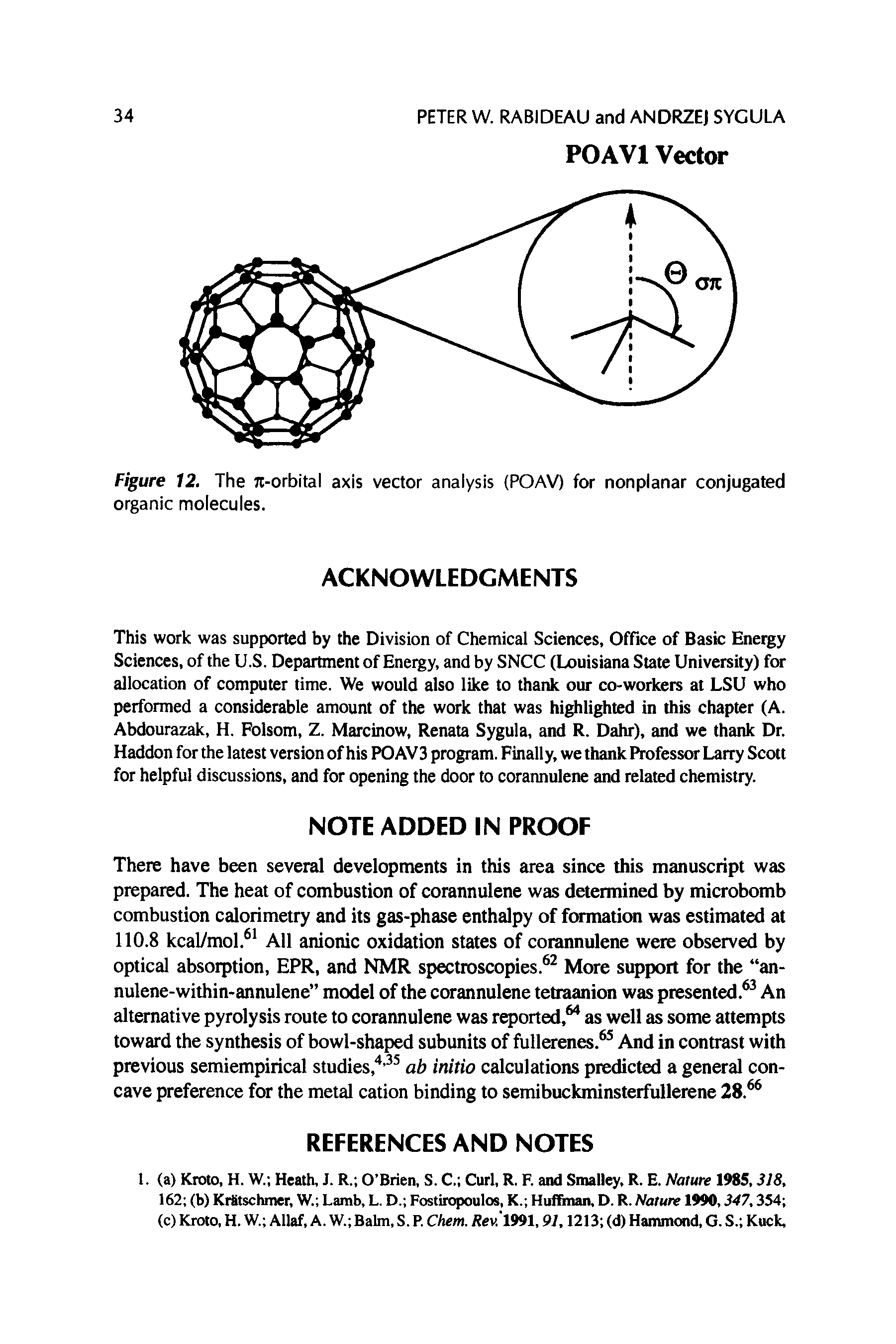 Figure 12. The 7t-orbital axis vector analysis (POAV) for nonplanar conjugated organic molecules.