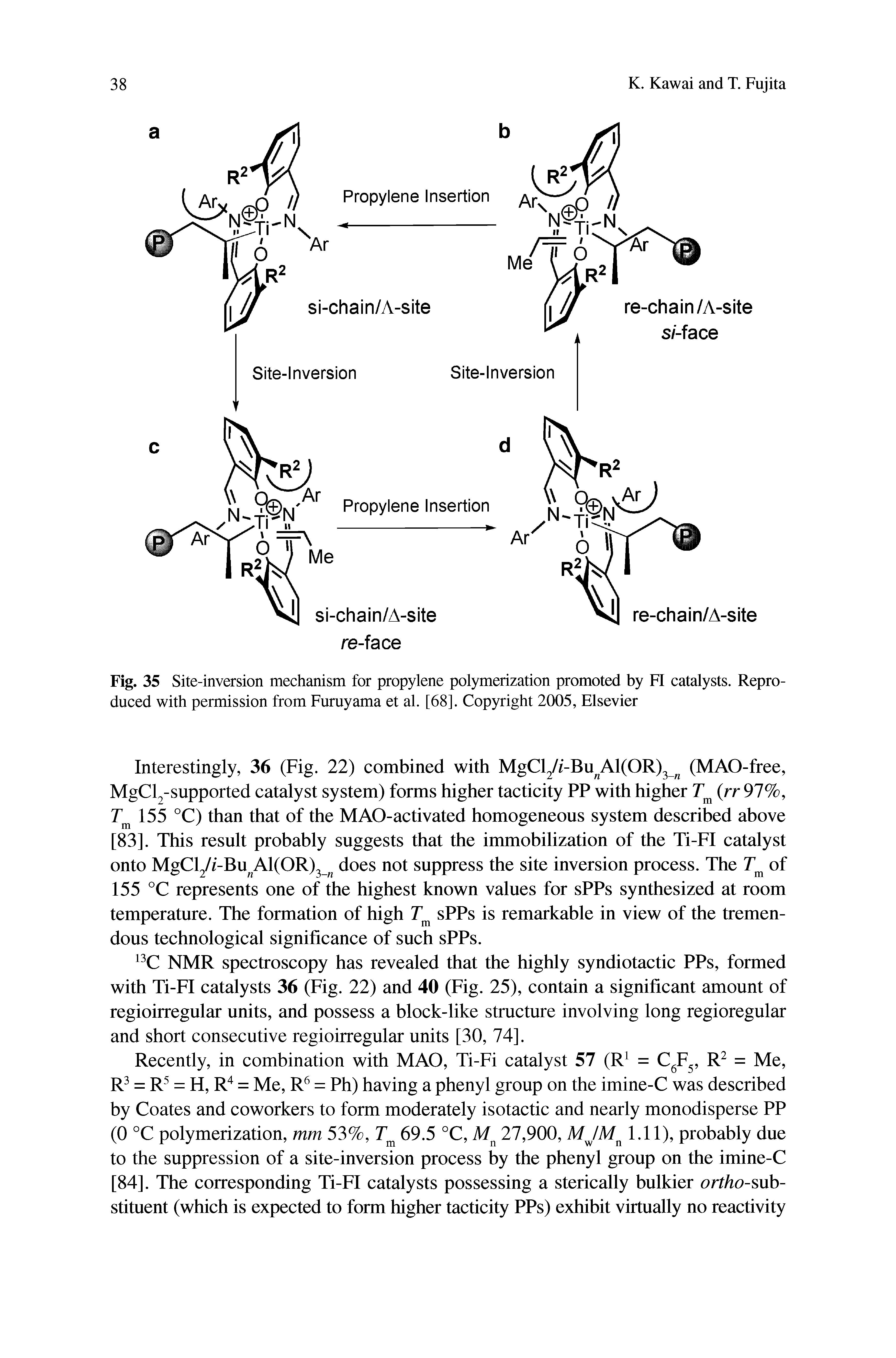 Fig. 35 Site-inversion mechanism for propylene polymerization promoted by FT catalysts. Reproduced with permission from Furuyama et al. [68]. Copyright 2005, Elsevier...