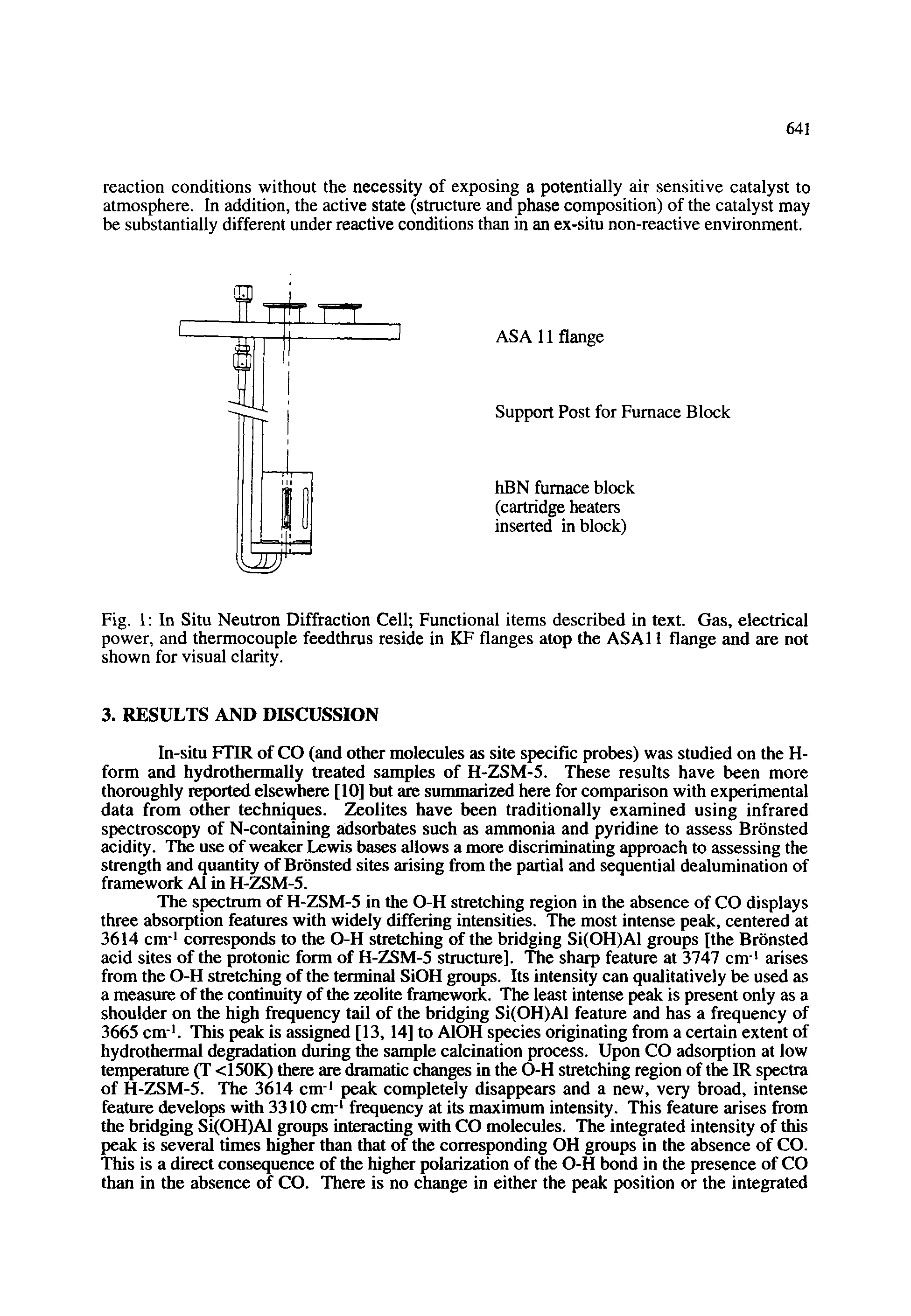 Fig. 1 In Situ Neutron Diffraction Cell Functional items described in text. Gas, electrical power, and thermocouple feedthrus reside in KF flanges atop the ASAl 1 flange and are not shown for visual clarity.