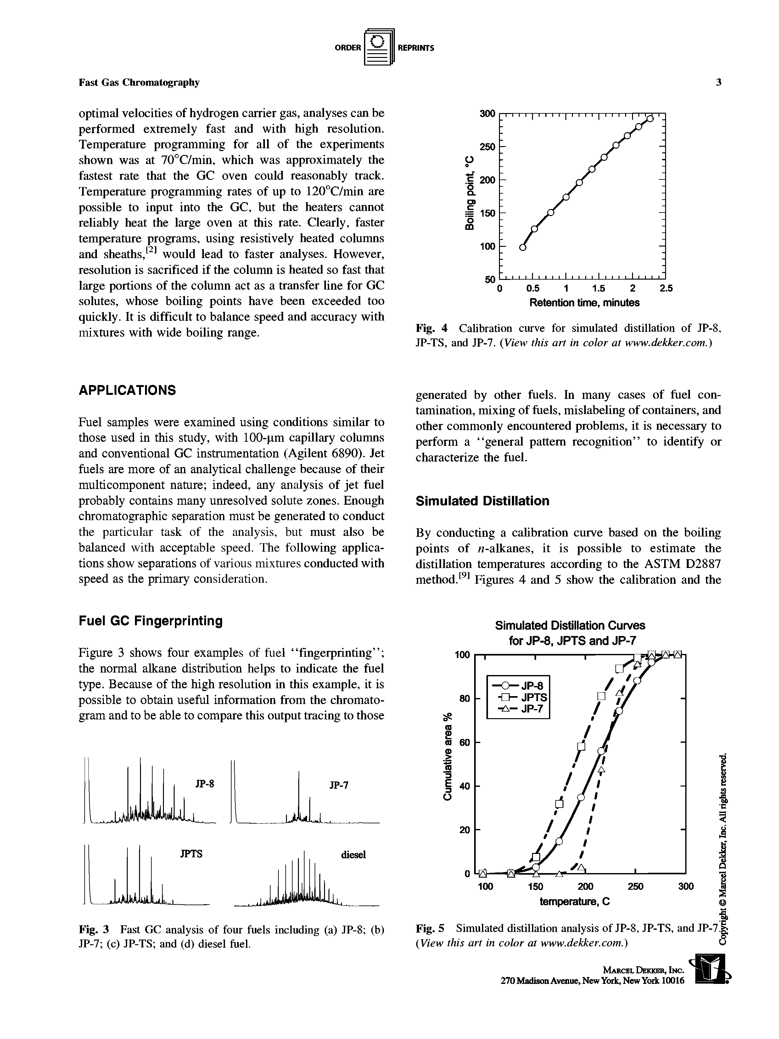 Fig. 5 Simulated distillation analysis of JP-8, JP-TS, and JP- (View this art in color at www.dekker.com.)...