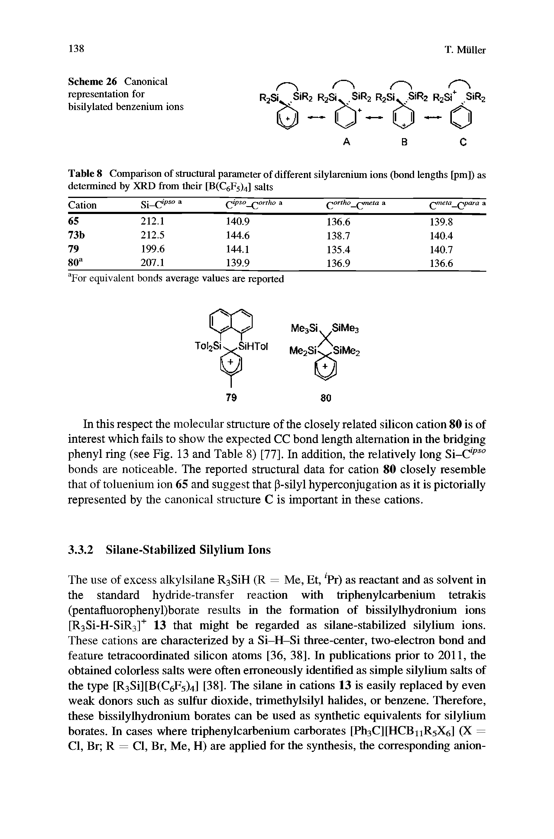 Table 8 Comparison of structural parameter of different silylarenium ions (bond lengths [pm]) as determined by XRD from their [B(CgF5)4] salts...