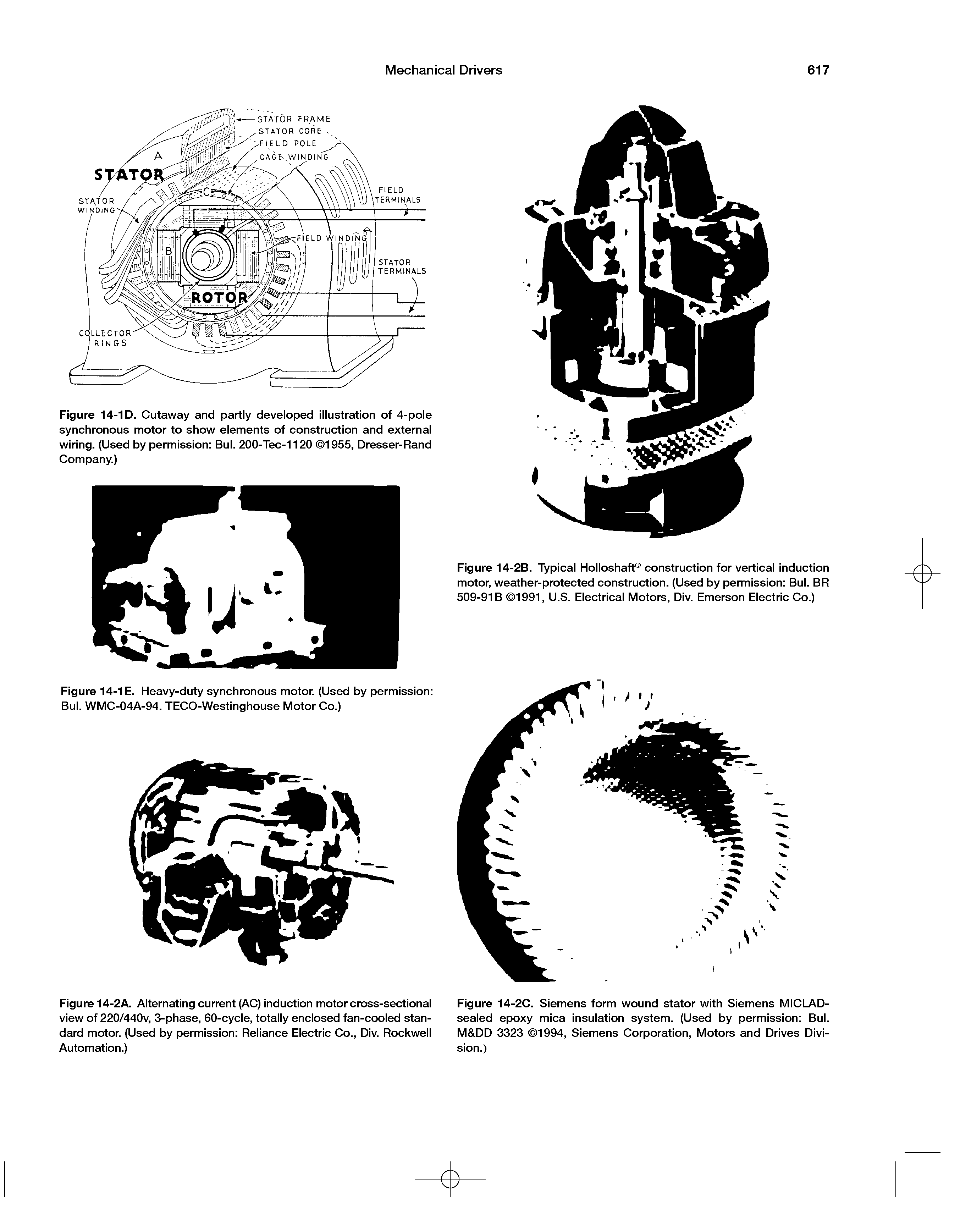 Figure 14-2B. Typical Holloshaft construction for vertical induction motor, weather-protected construction. (Used by permission Bui. BR 509-91B 1991, U.S. Electrical Motors, Div. Emerson Electric Co.)...