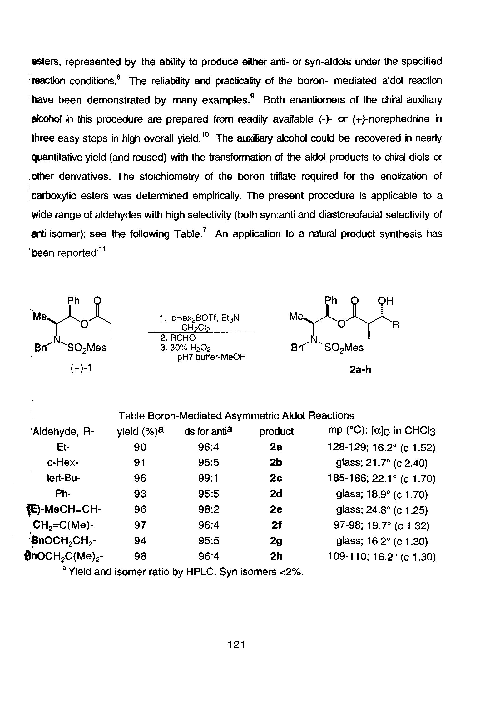 Table Boron-Mediated Asymmetric Aldol Reactions...