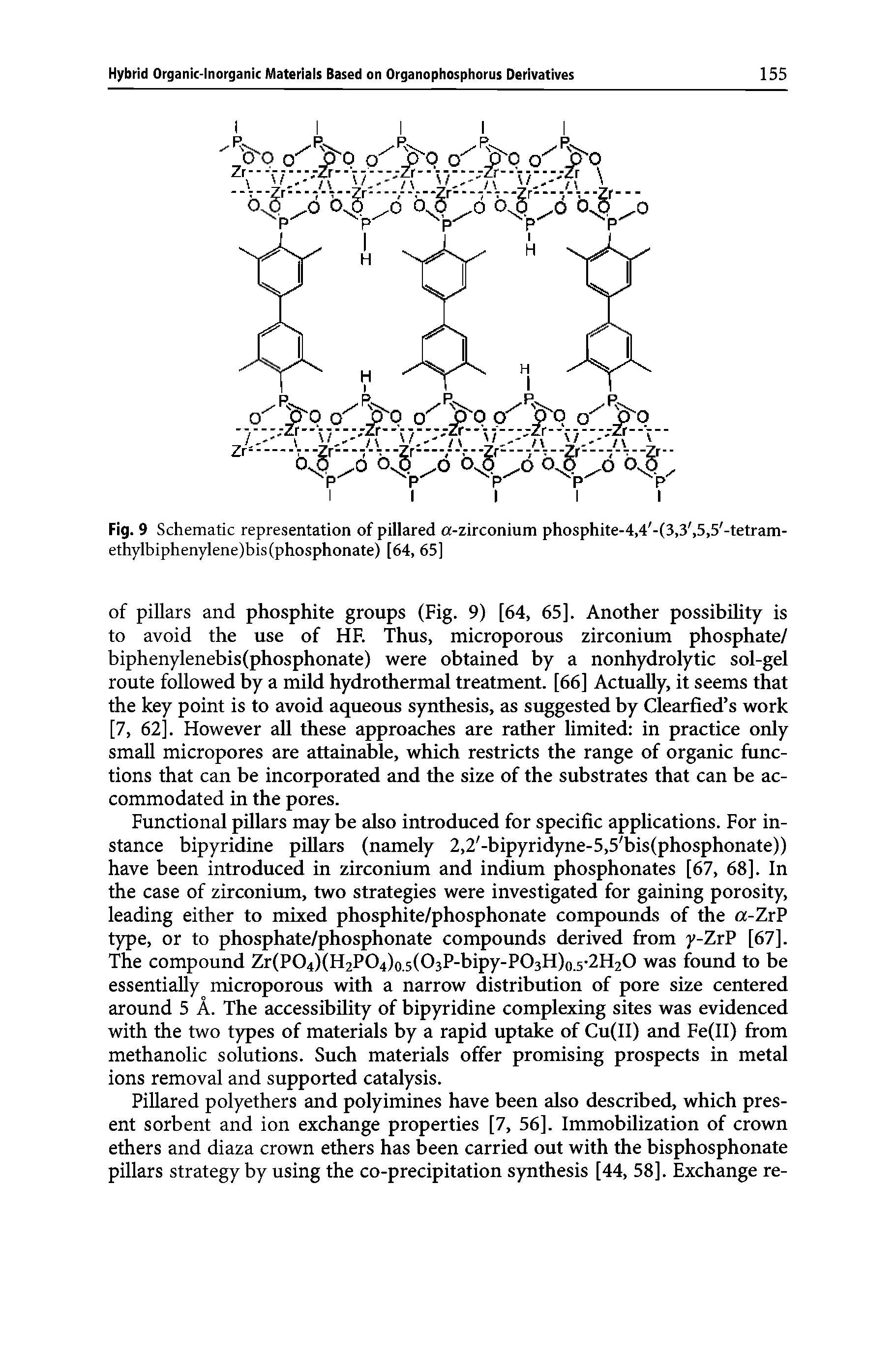 Fig. 9 Schematic representation of pillared a-zirconium phosphite-4,4 -(3,3 5,5 -tetram-ethylbiphenylene)bis(phosphonate) [64, 65]...