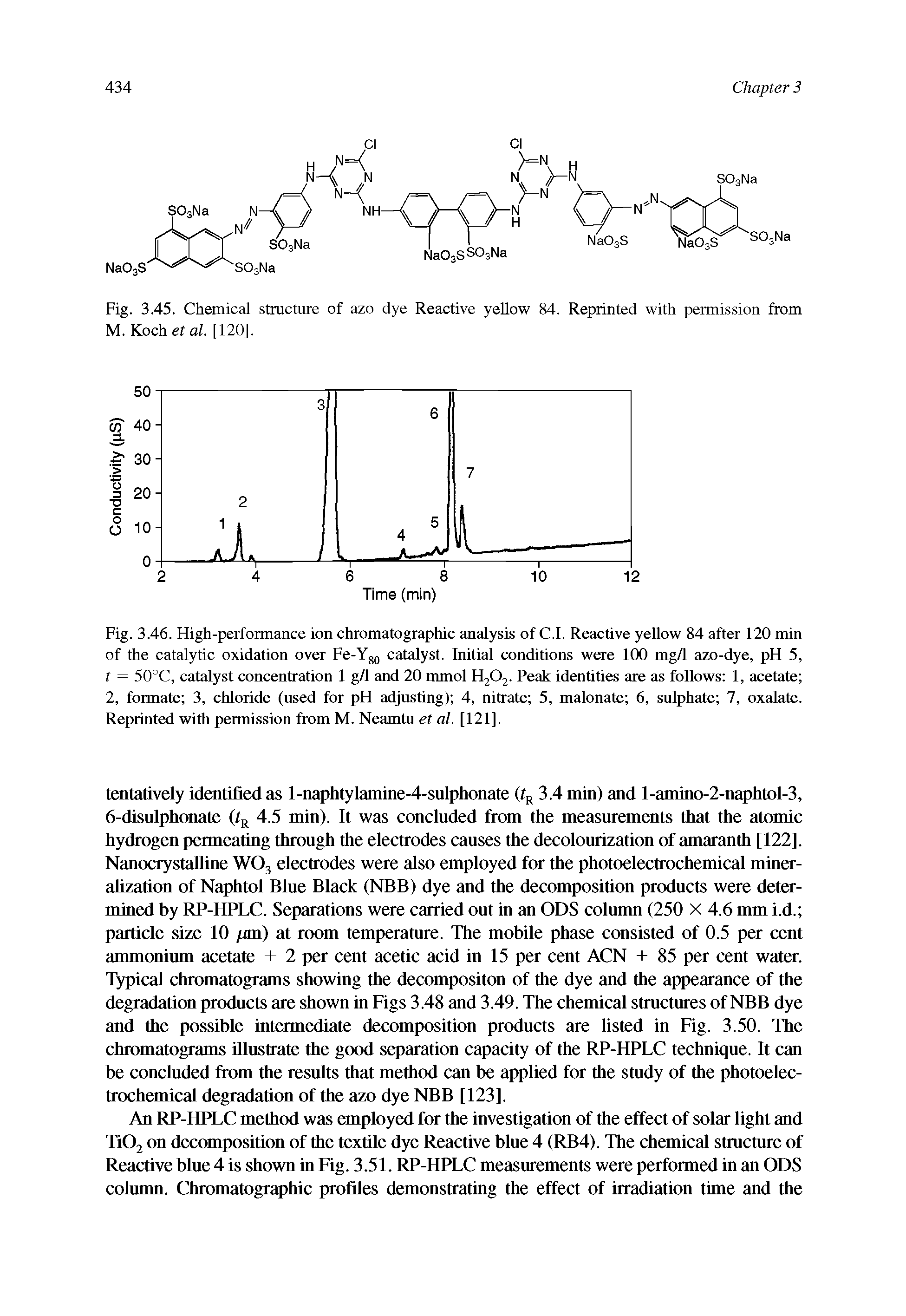 Fig. 3.45. Chemical structure of azo dye Reactive yellow 84. Reprinted with permission from M. Koch et al. [120],...