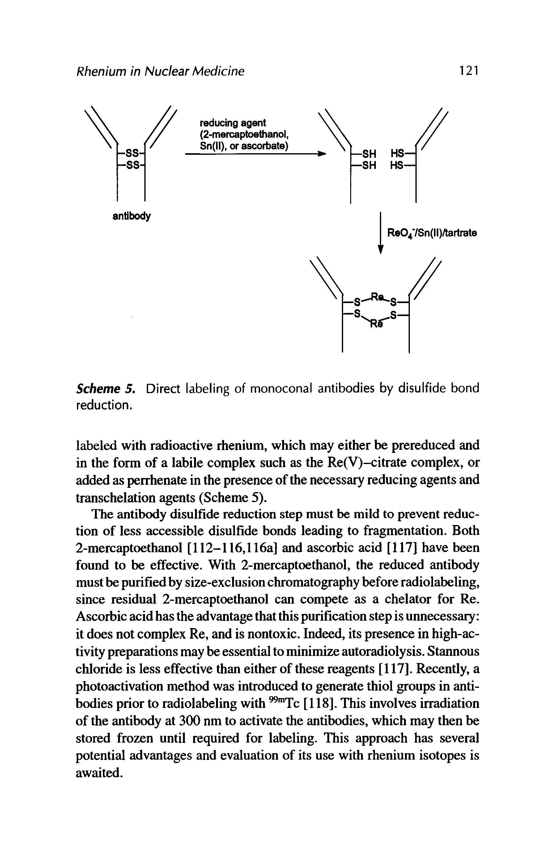 Scheme 5. Direct labeling of monoconal antibodies by disulfide bond reduction.