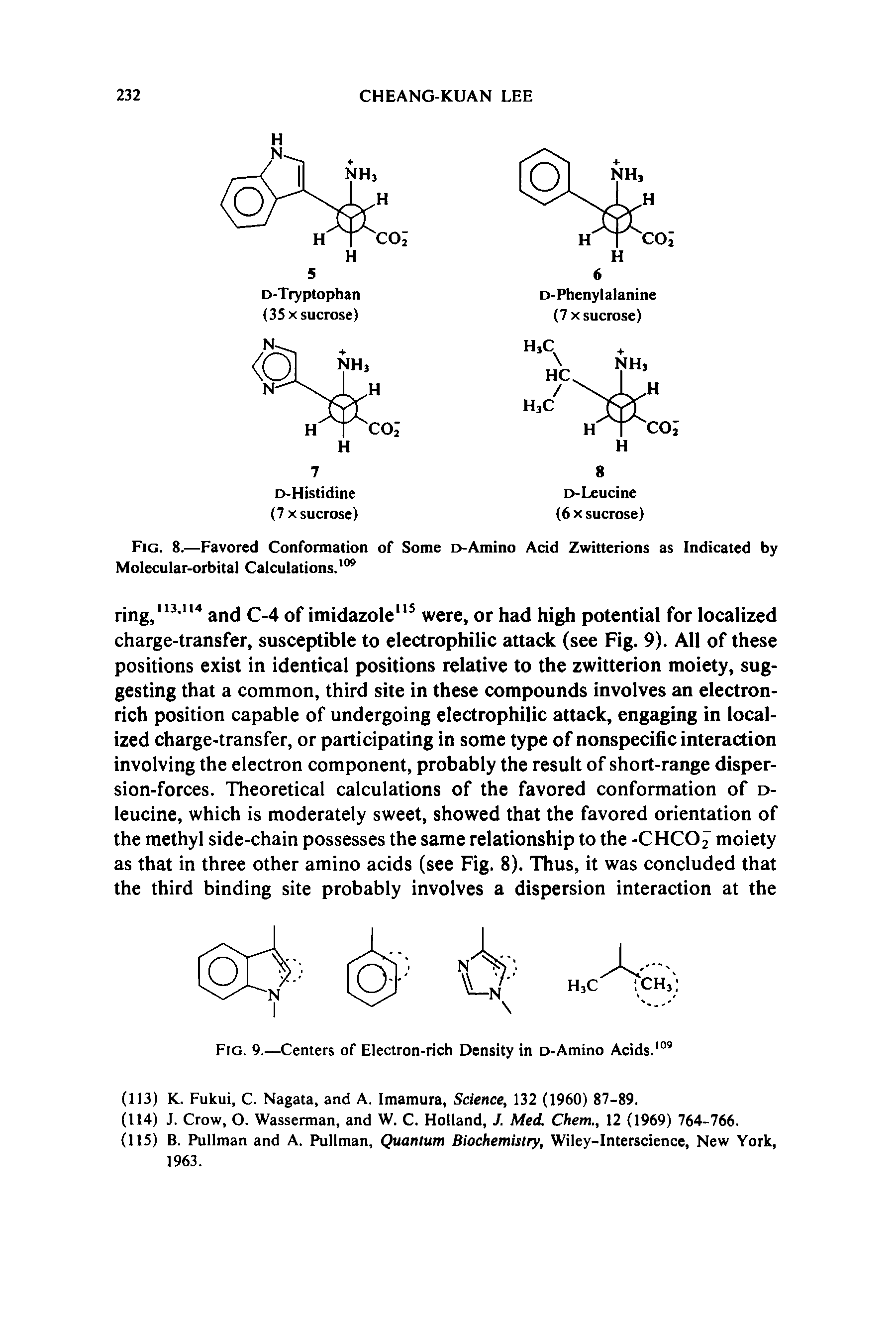 Fig. 8.—Favored Conformation of Some o-Amino Acid Zwitterions as Indicated by Molecular-orbital Calculations. ...