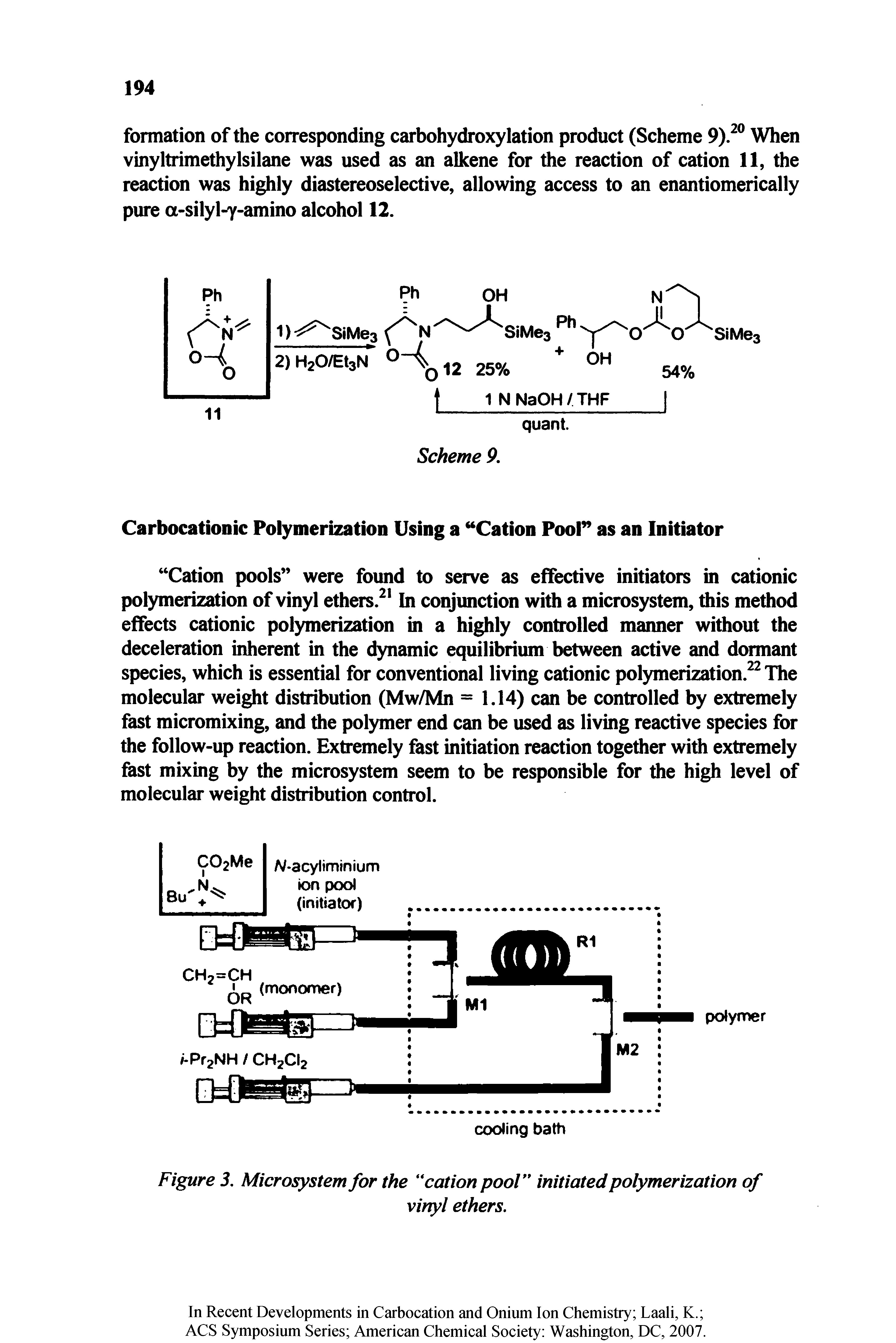 Figure 3. Microsystem for the "cation pool initiated polymerization of...