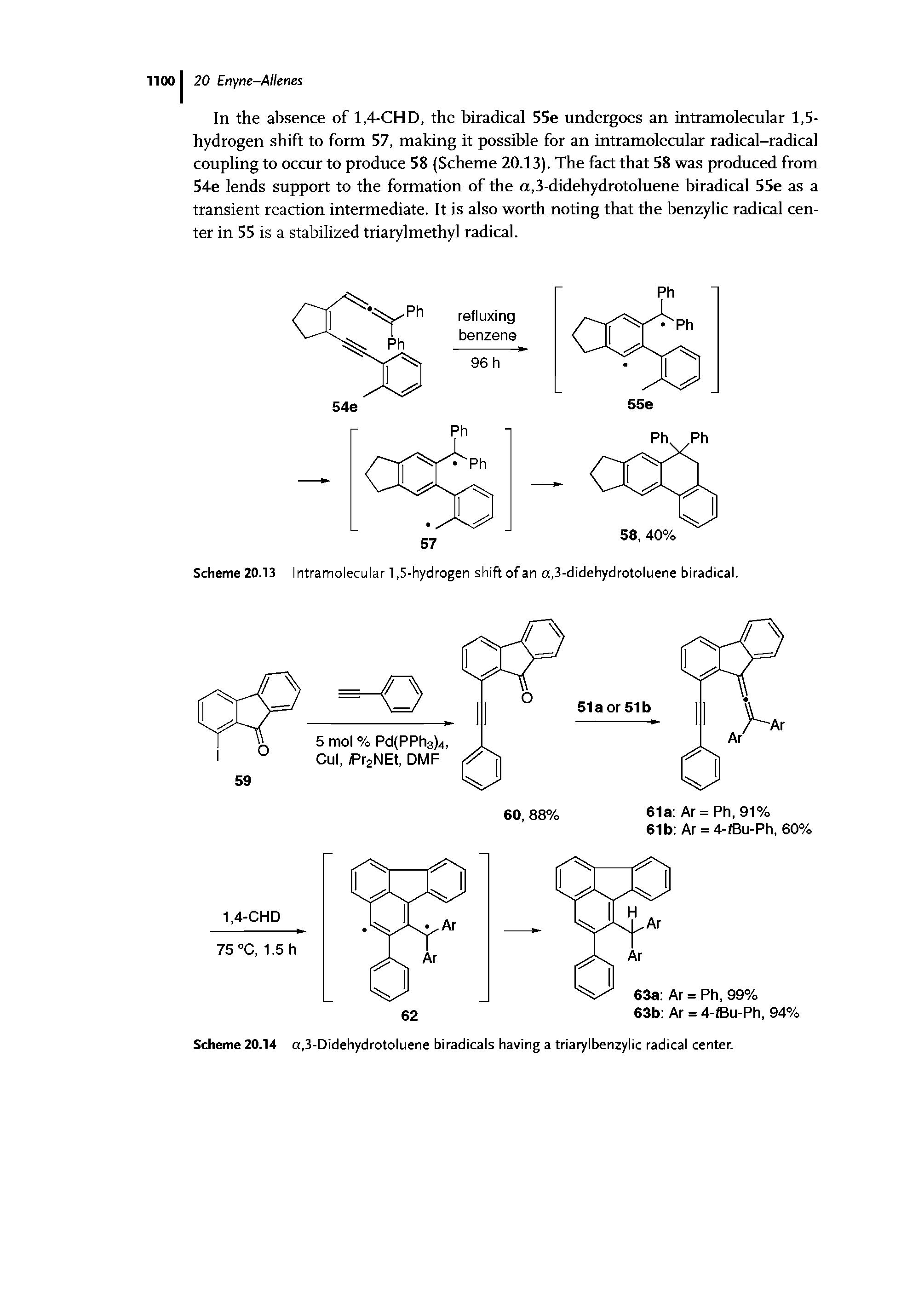 Scheme 20.13 Intramolecular 1,5-hydrogen shift of an a,3-didehydrotoluene biradical.