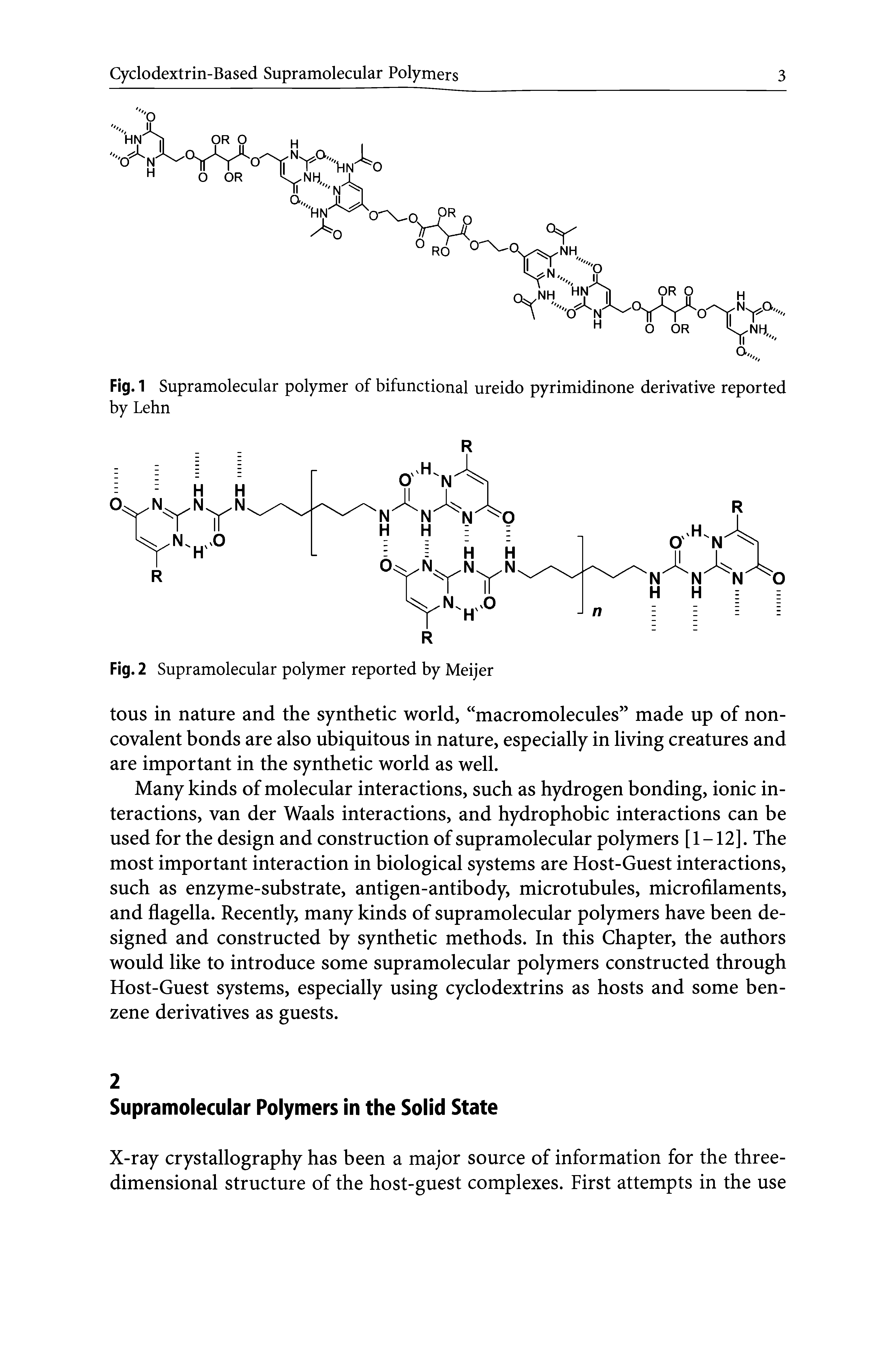 Fig. 1 Supramolecular polymer of bifunctional ureido pyrimidinone derivative reported by Lehn...