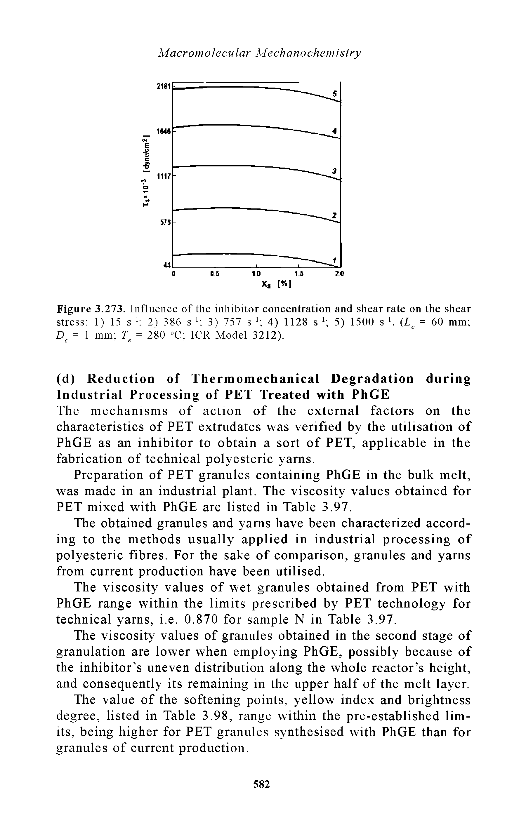 Figure 3.273. Influence of the inhibitor concentration and shear rate on the shear...