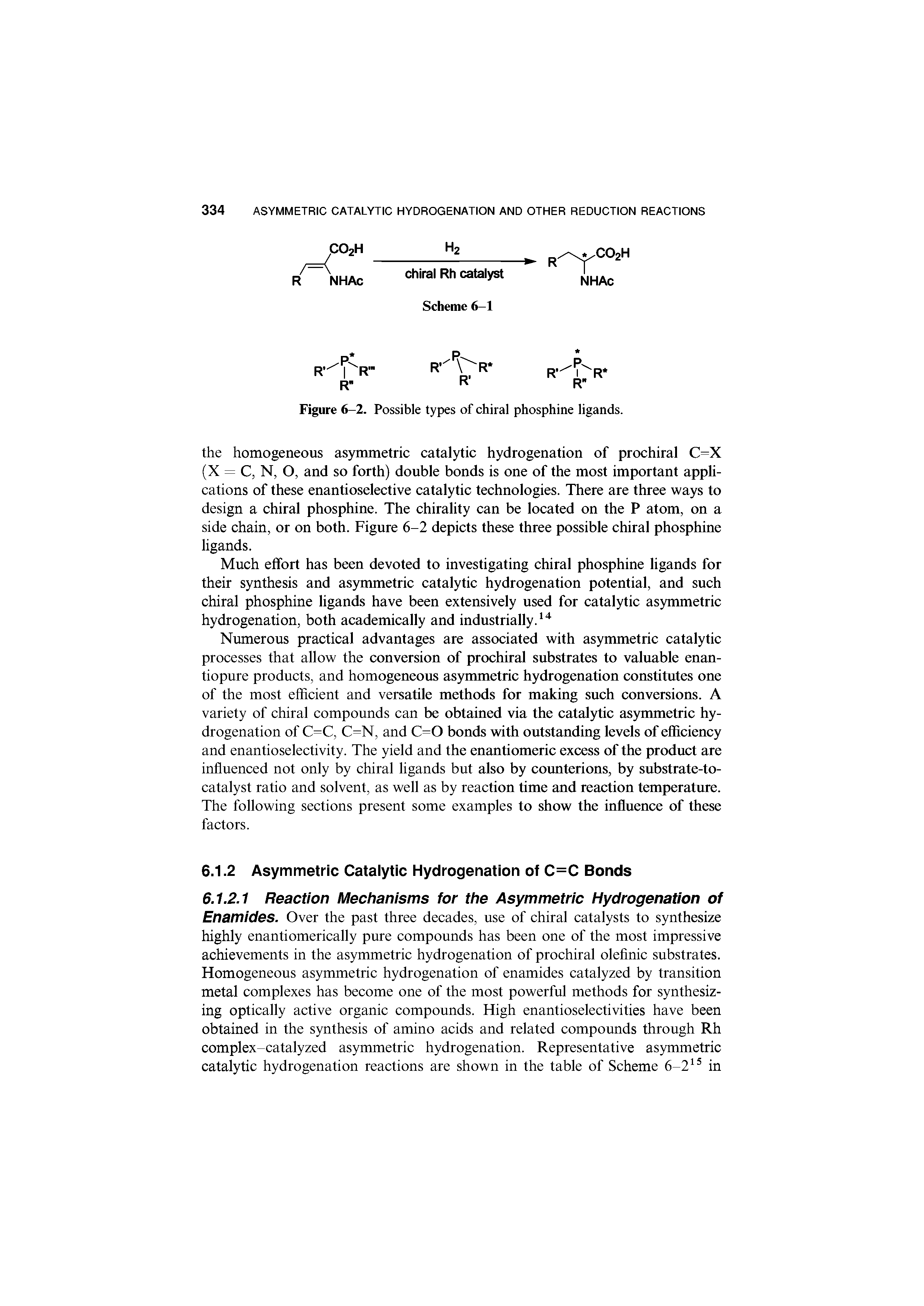 Figure 6-2. Possible types of chiral phosphine ligands.