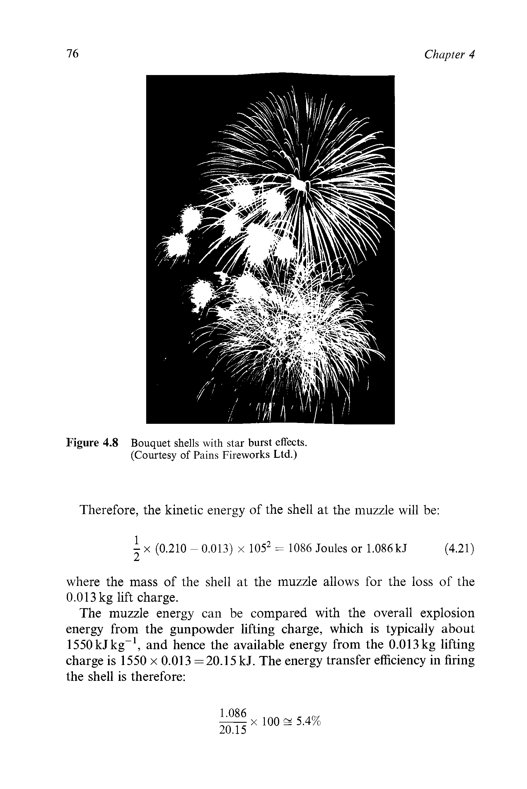 Figure 4.8 Bouquet shells with star burst eflfects.