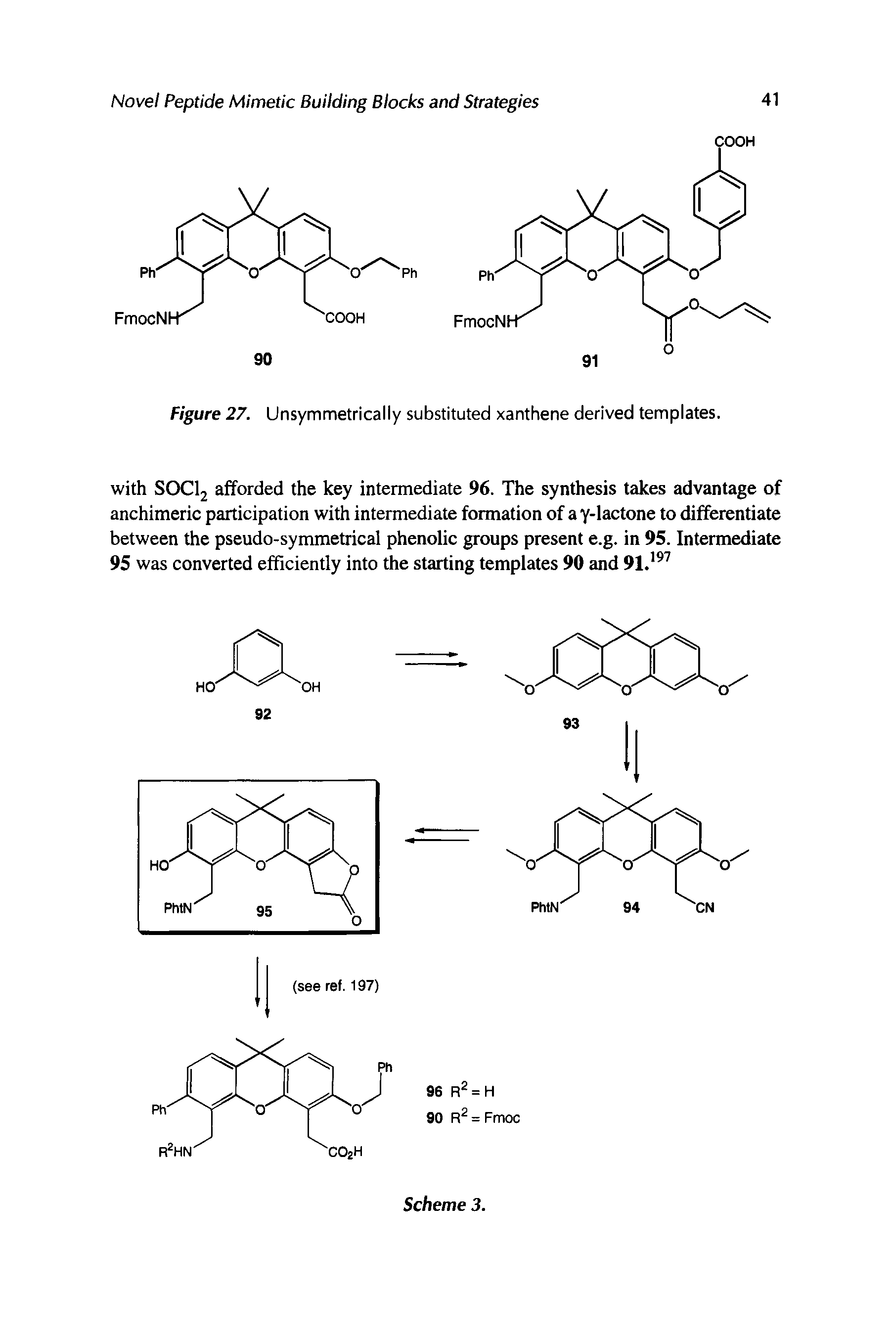 Figure 27. Unsymmetrically substituted xanthene derived templates.