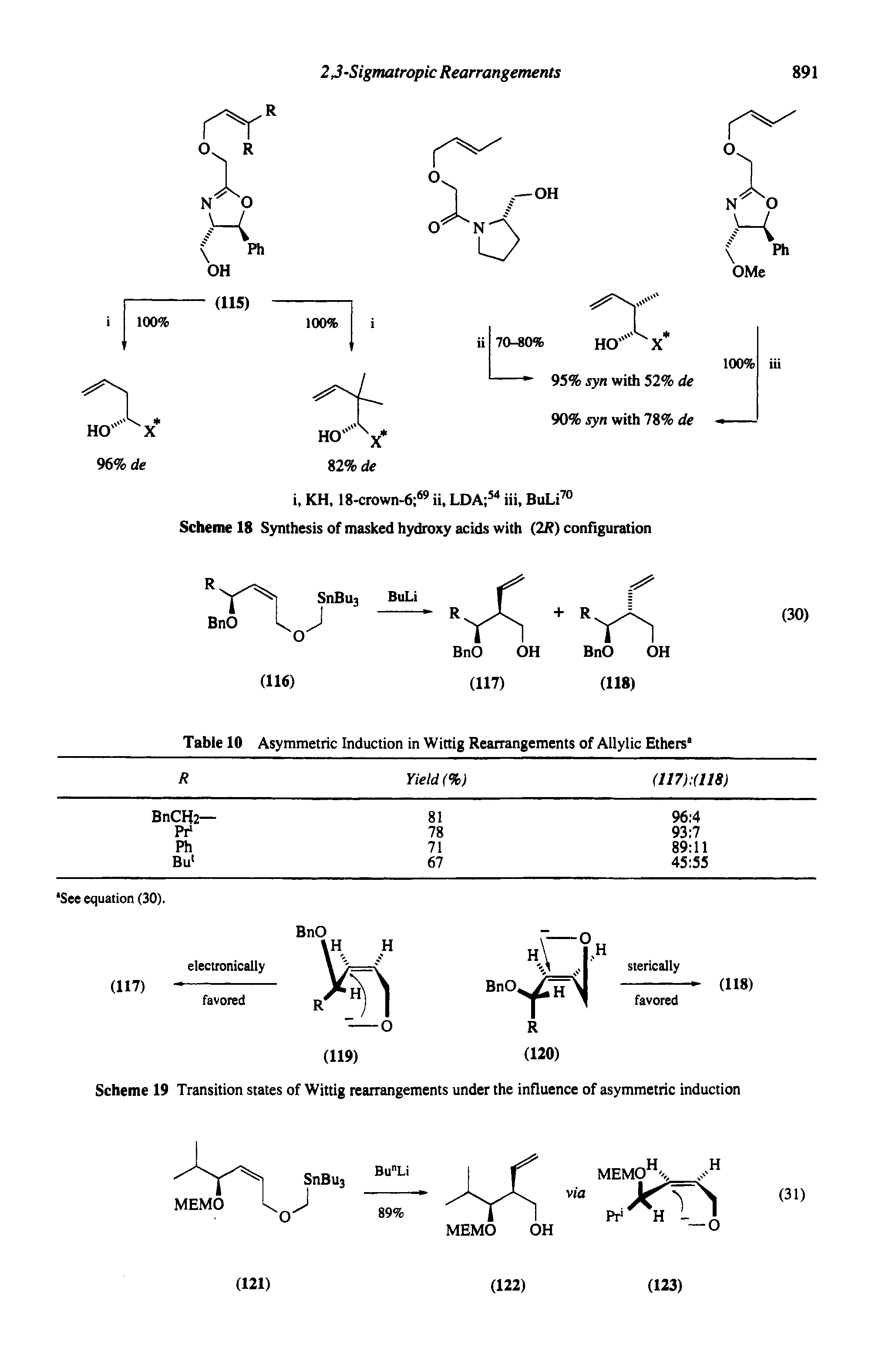 Table 10 Asymmetric Induction in Wittig Rearrangements of Allylic Ethers ...