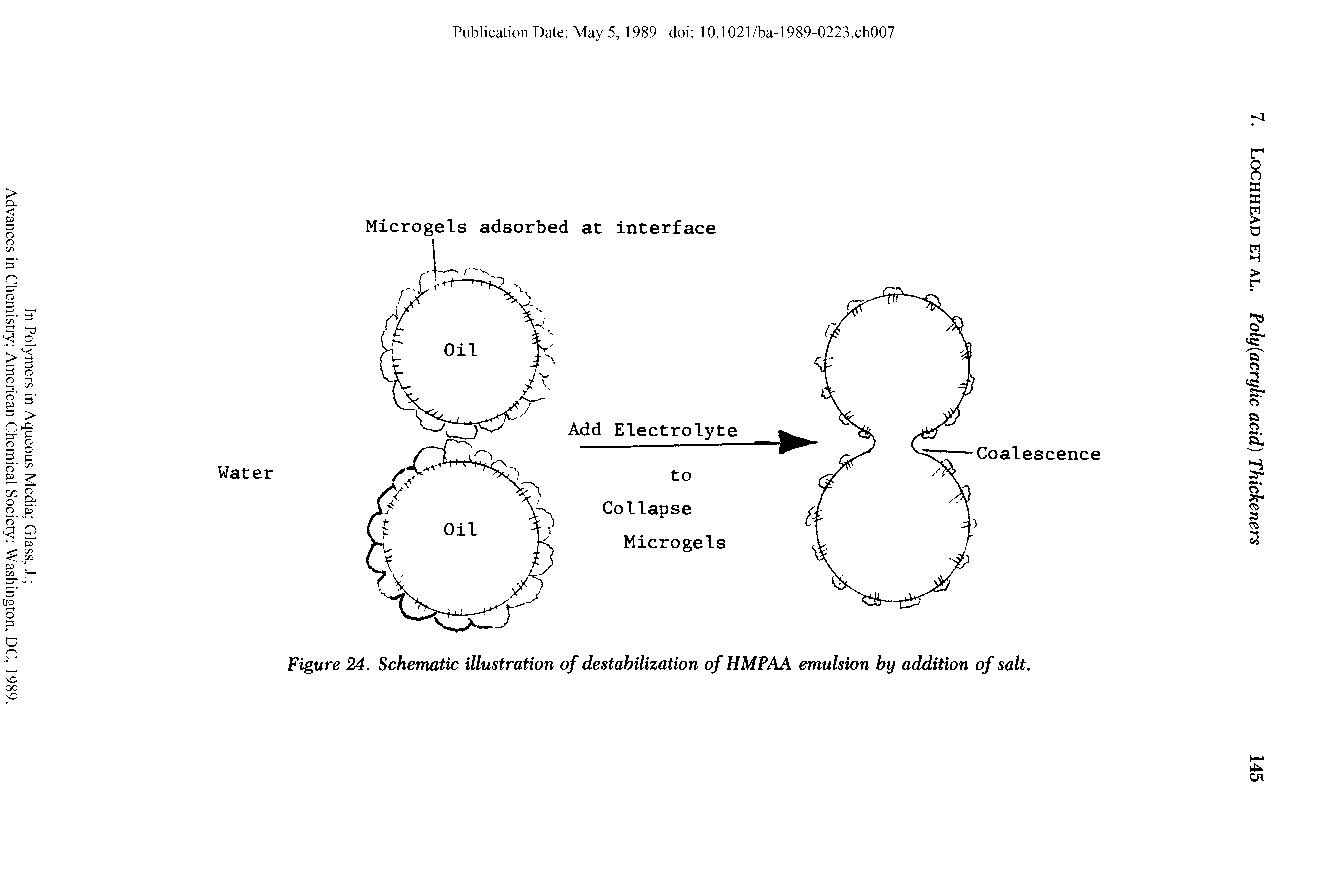 Figure 24. Schematic illustration of destabilization of HMPAA emulsion by addition of salt.