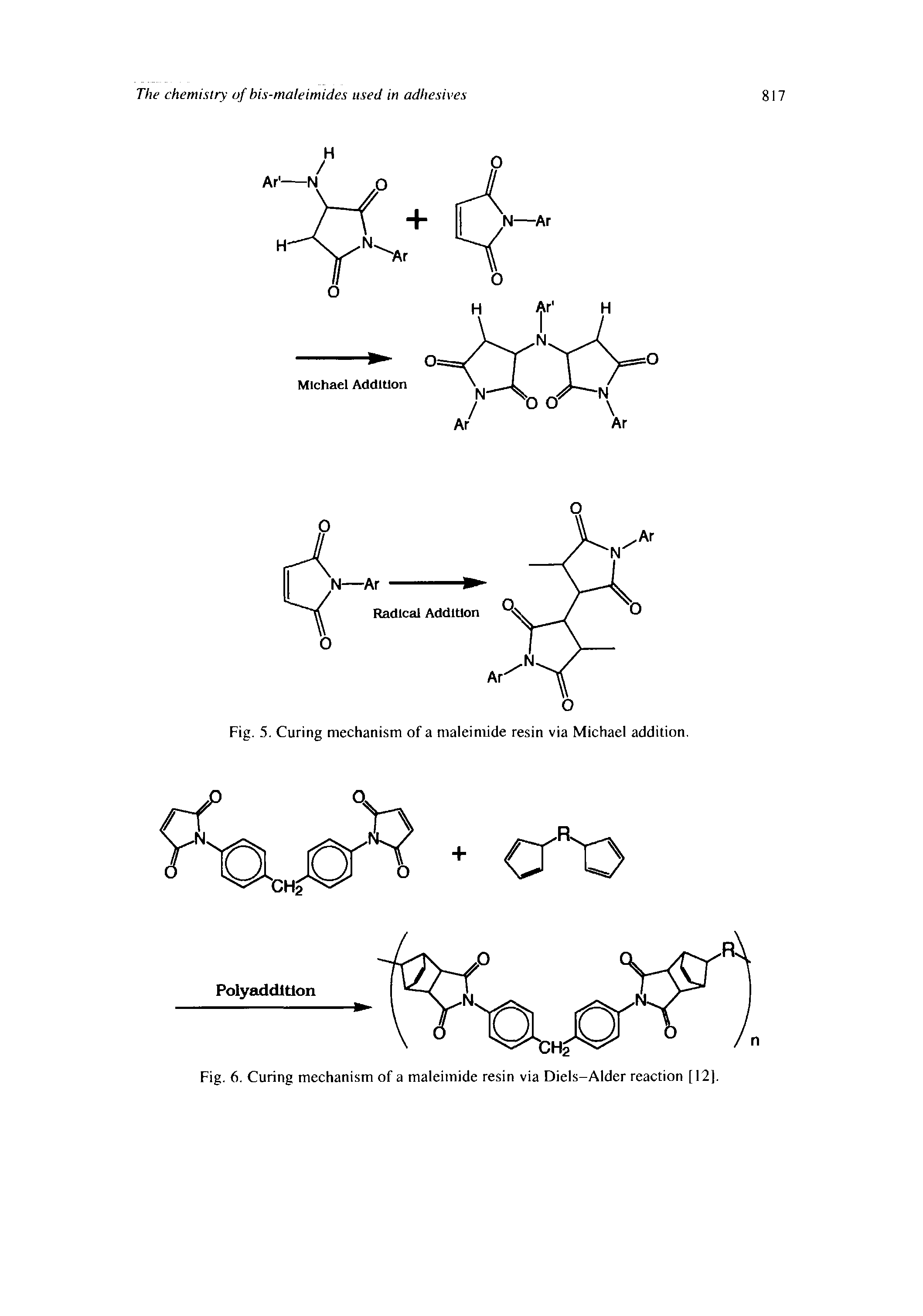 Fig. 6. Curing mechanism of a maleimide resin via Diels-Alder reaction [12).