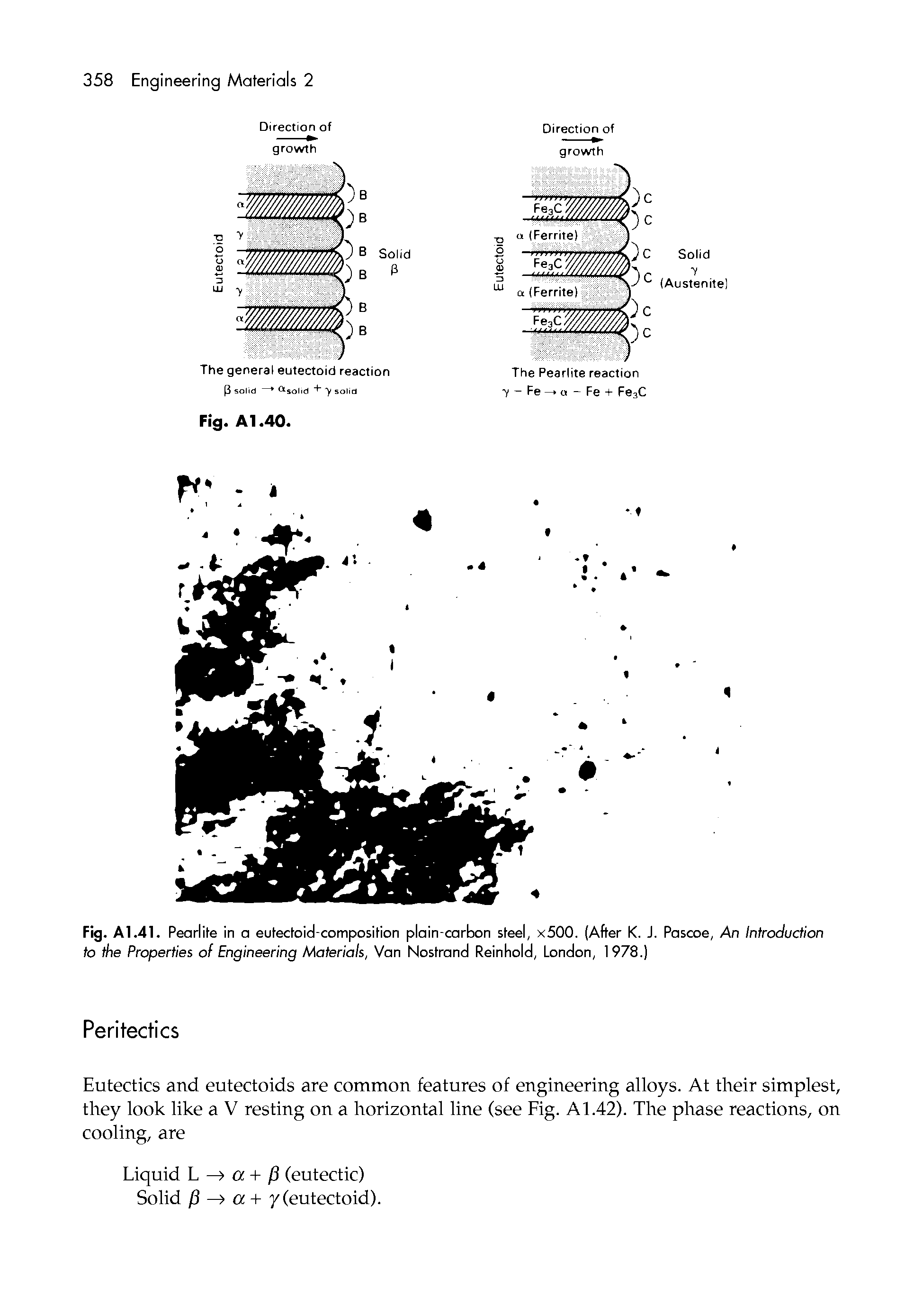 Fig. A1.41. Pearlite in a eutectoid-composition plain-carbon steel, x500. (After K. J. Pascoe, An Introduction to the Properties of Engineering Materials, Van Nostrand Reinhold, London, 1978.)...
