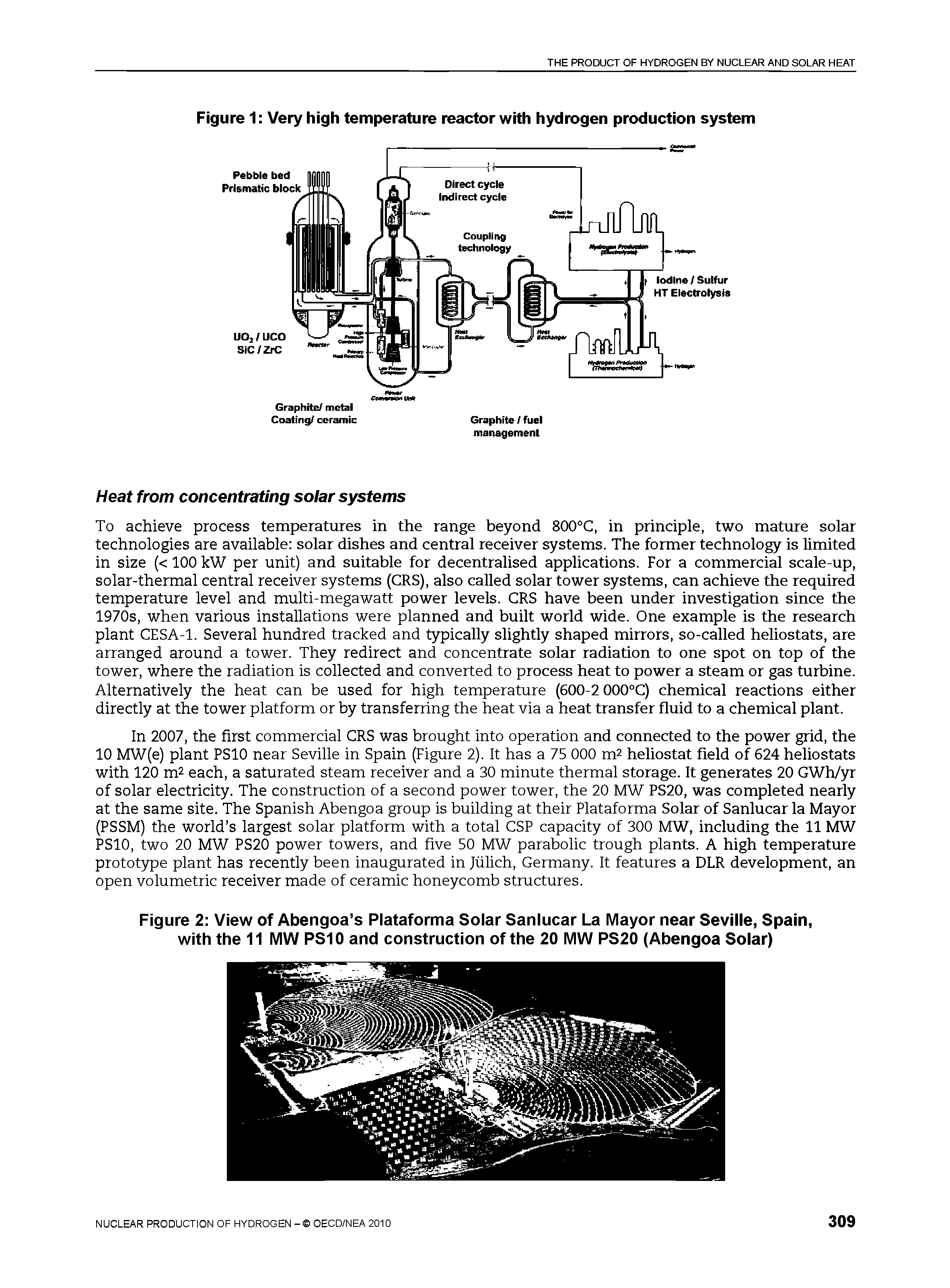 Figure 1 Very high temperature reactor with hydrogen production system...