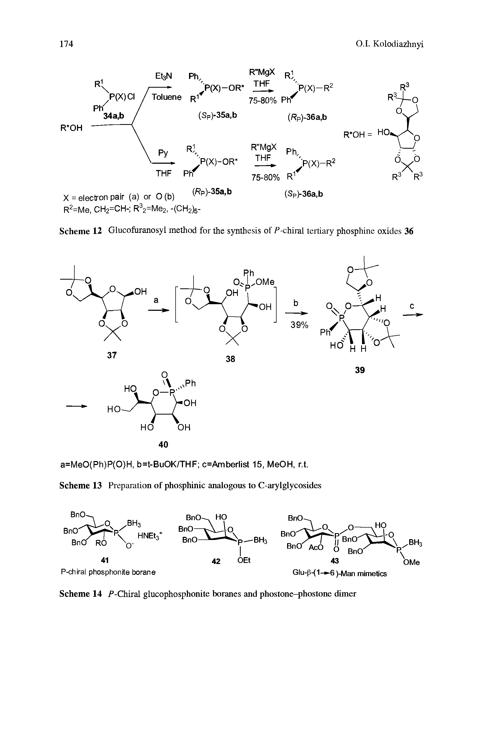 Scheme 12 Glucofuranosyl method for the synthesis of P-chiral tertiary phosphine oxides 36...