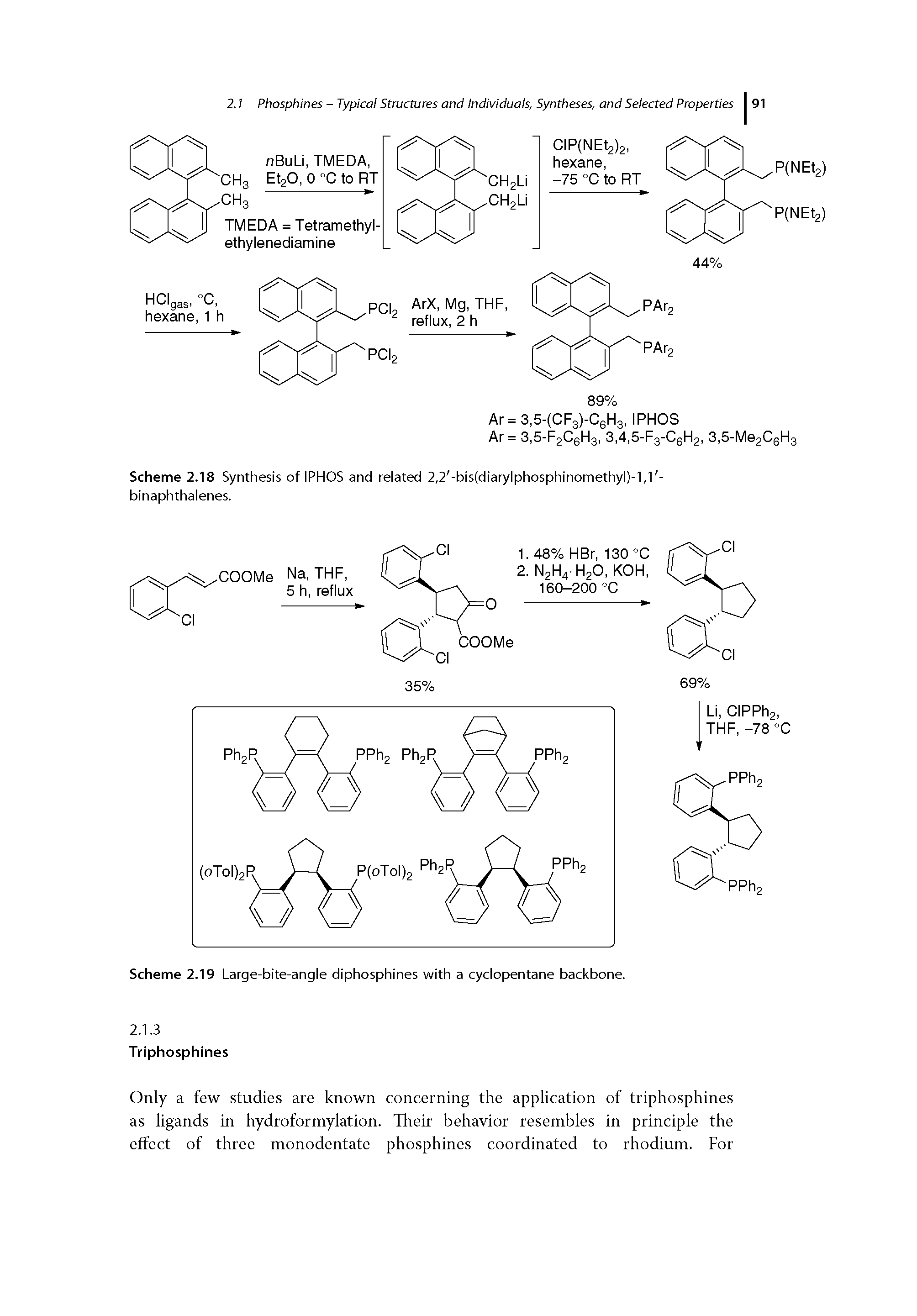 Scheme 2.19 Large-bite-angle diphosphines with a cydopentane backbone. 2.1.3...