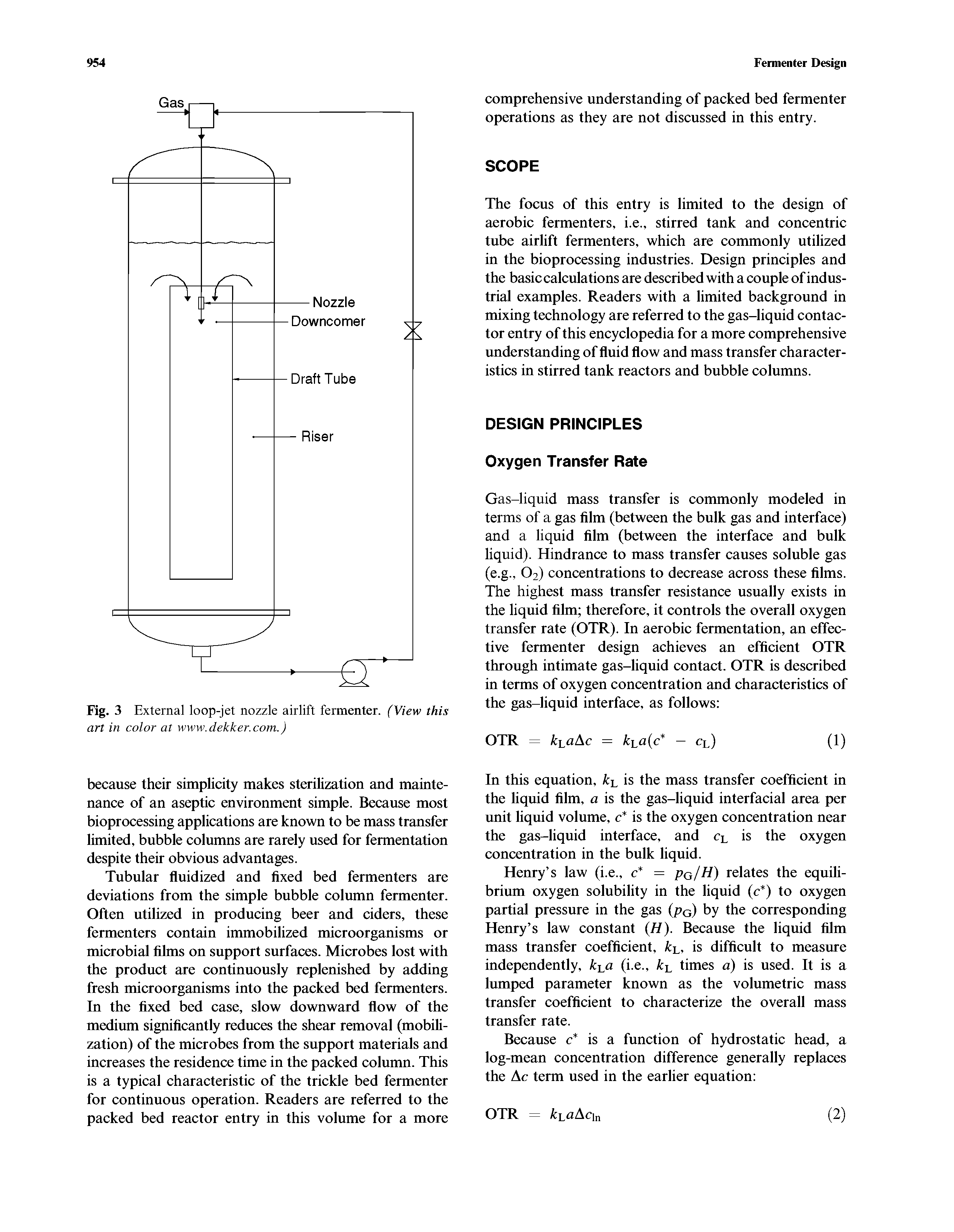 Fig. 3 External loop-jet nozzle airlift fermenter. (View this...