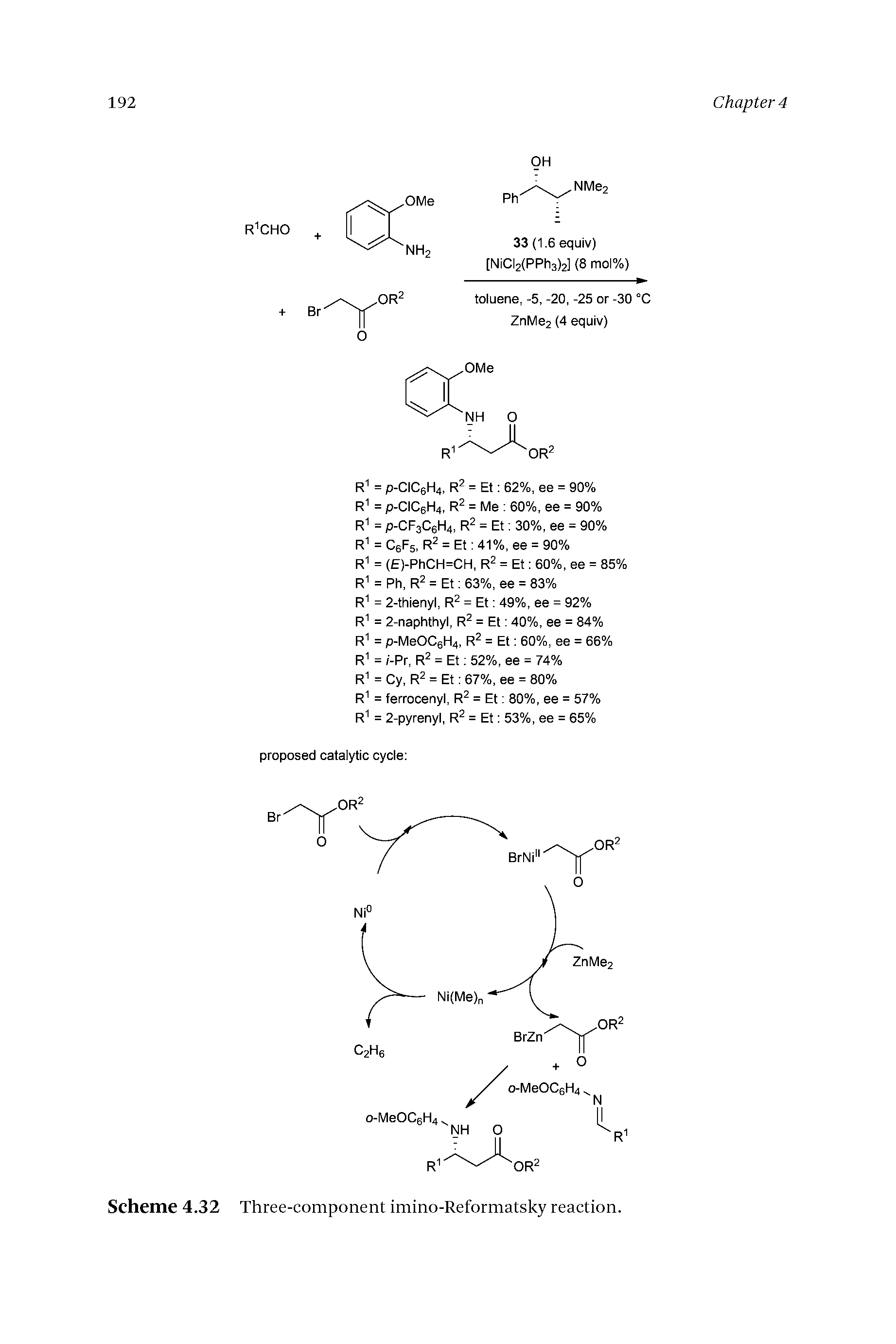 Scheme 4.32 Three-component imino-Reformatsky reaction.