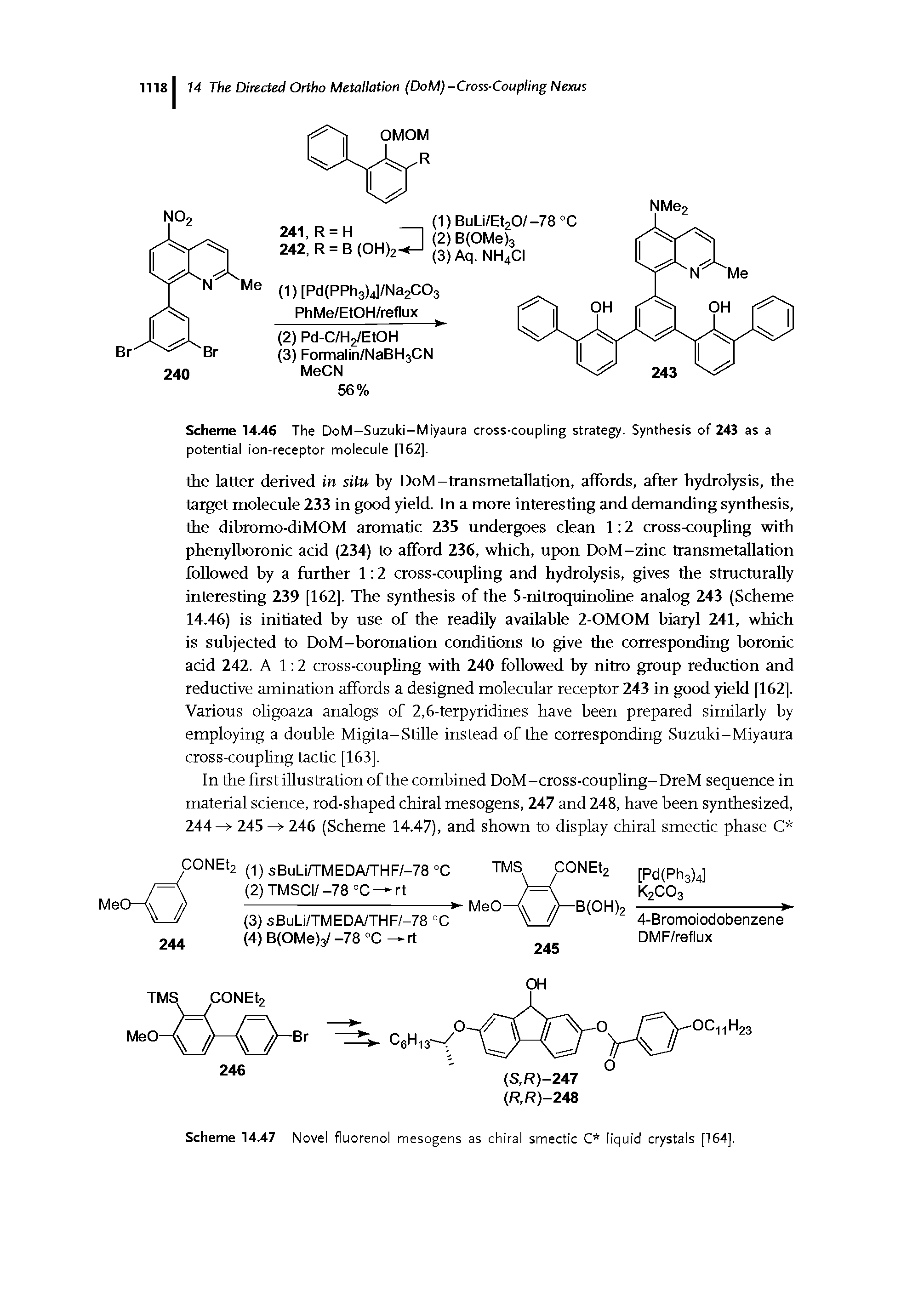Scheme 14.47 Novel fluorenol mesogens as chiral smectic C liquid crystals [164].