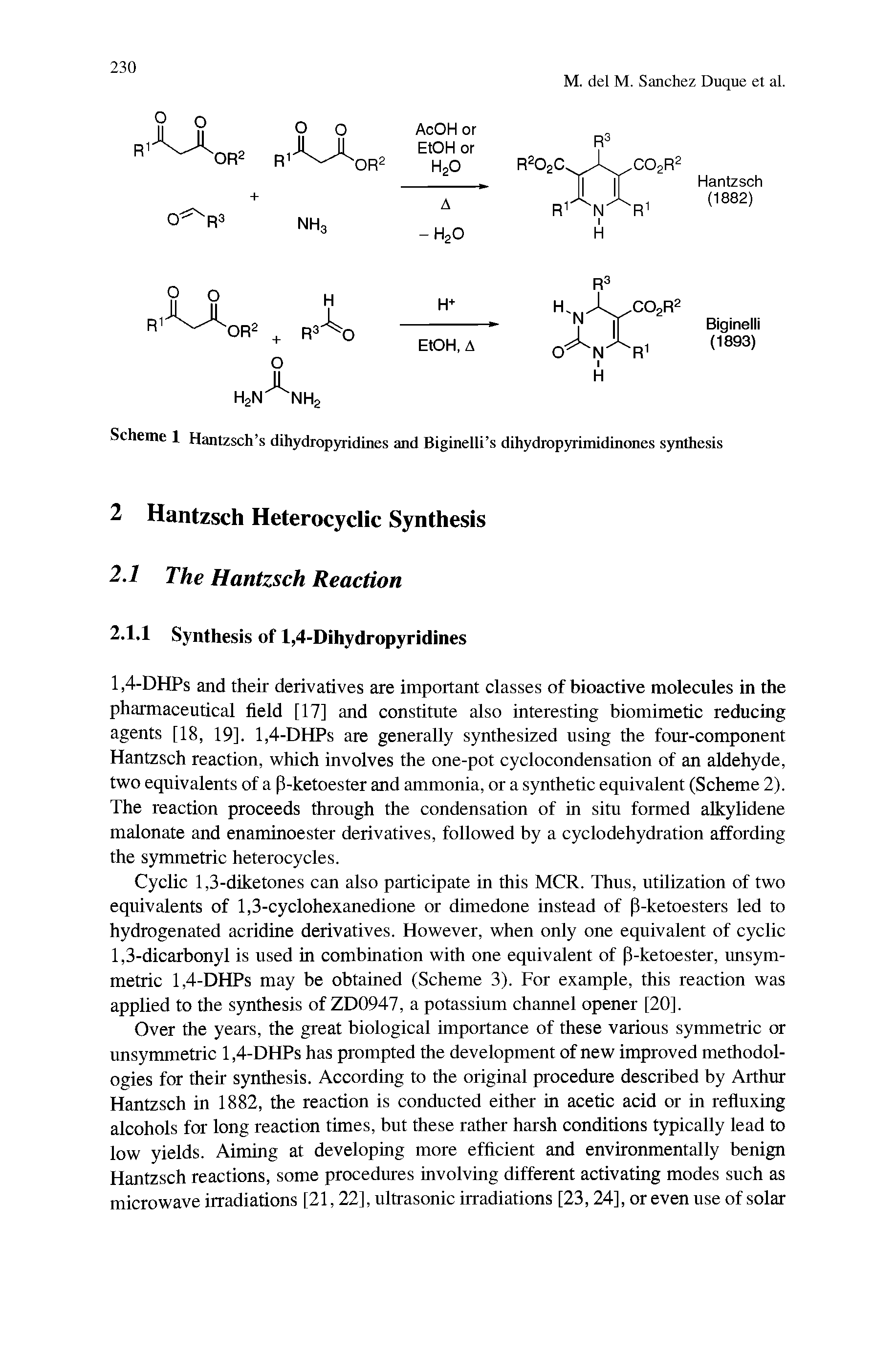 Scheme 1 Hantzsch s dihydropyridines and Biginelli s dihydropyrimidinones synthesis...