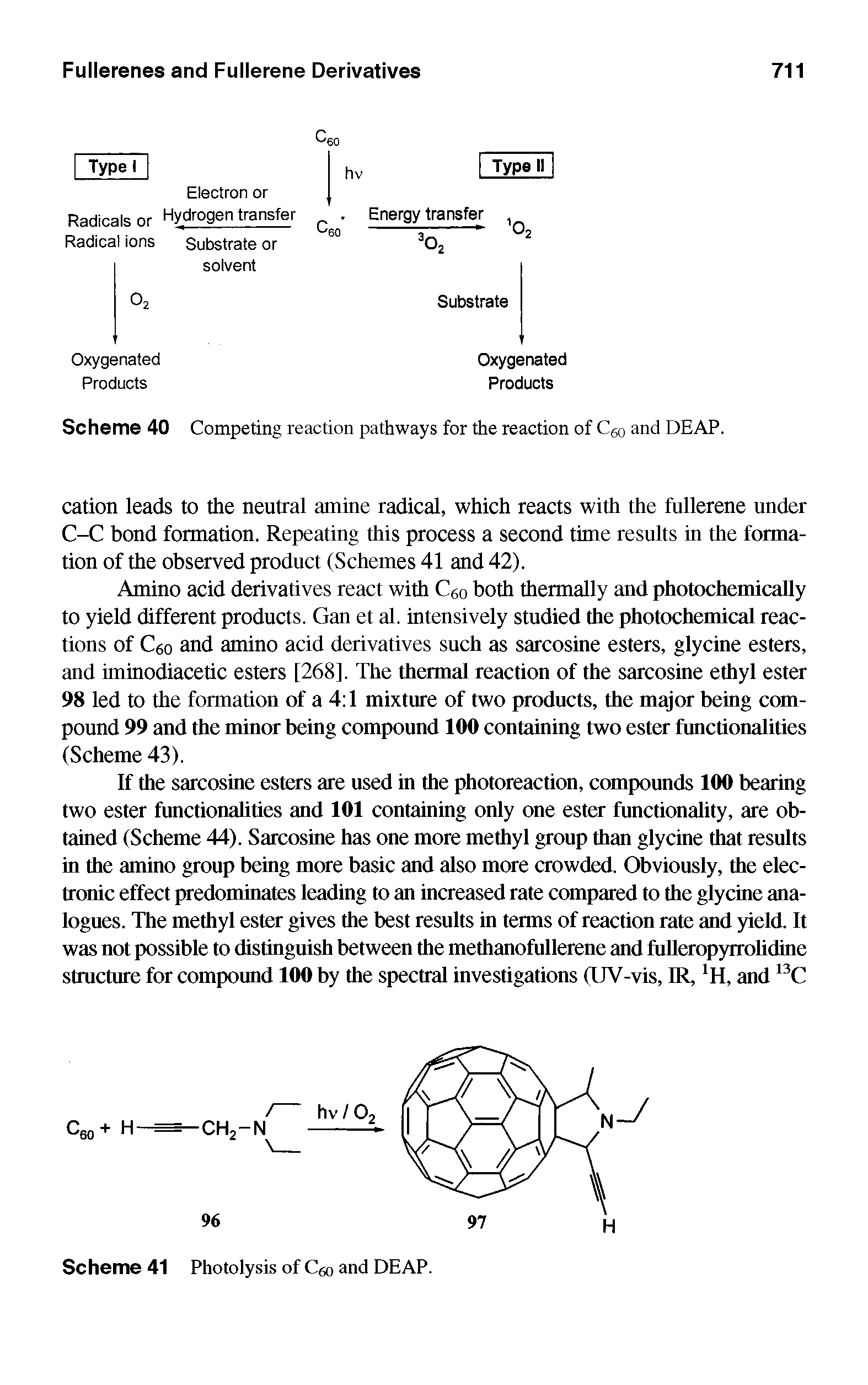 Scheme 40 Competing reaction pathways for the reaction of C60 and DEAP.