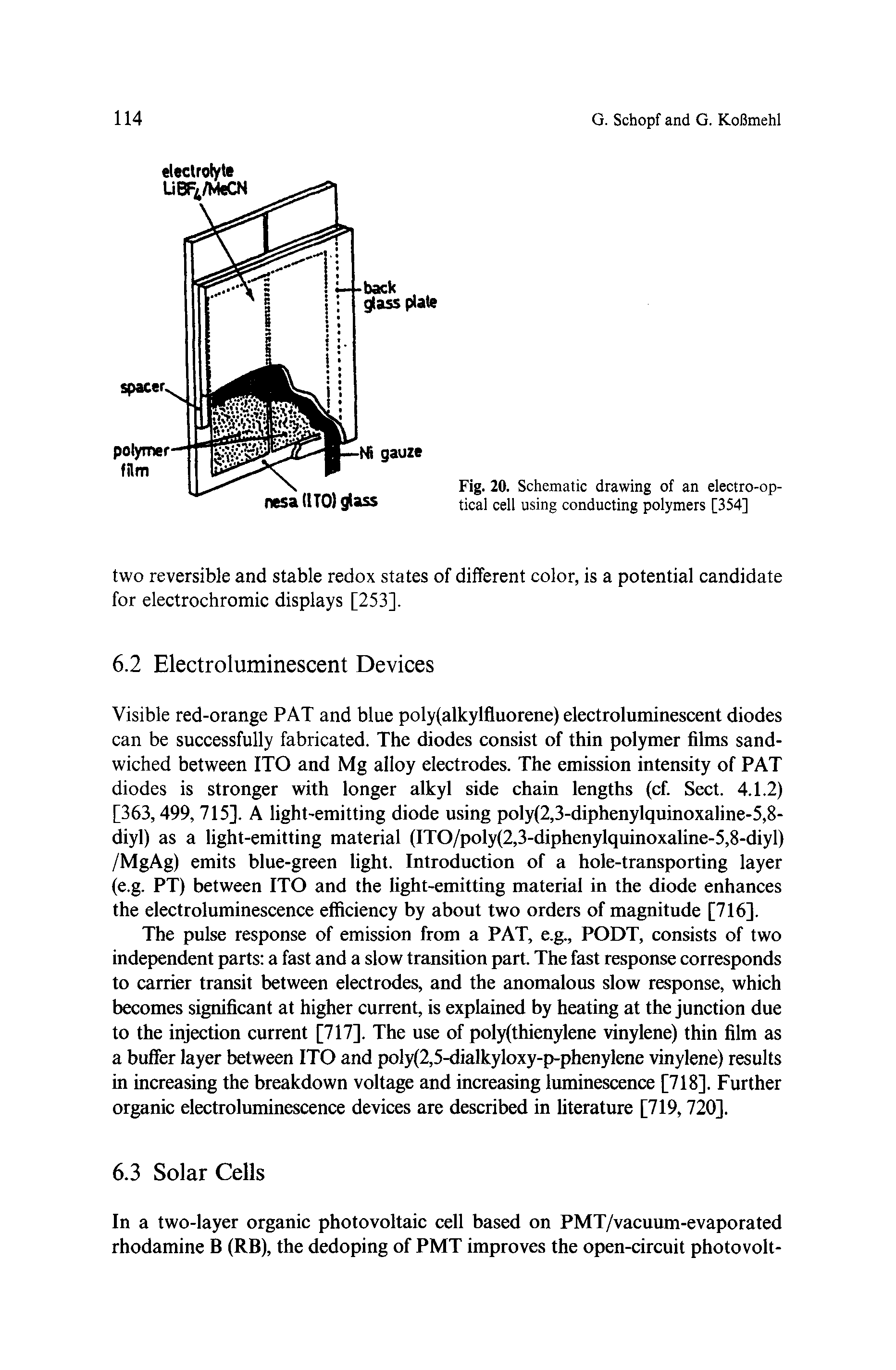 Fig. 20. Schematic drawing of an electro-optical cell using conducting polymers [354]...