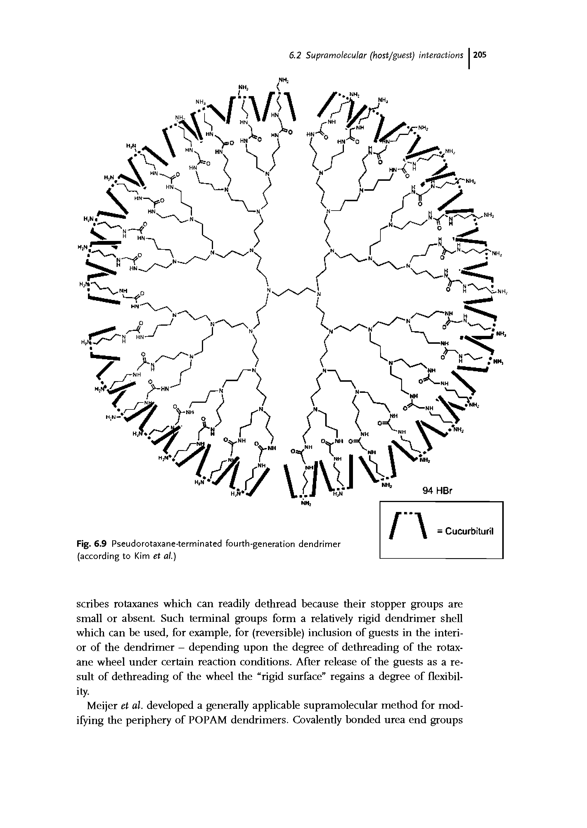 Fig. 6.9 Pseudorotaxane-terminated fourth-generation dendrimer (according to Kim et a. )...