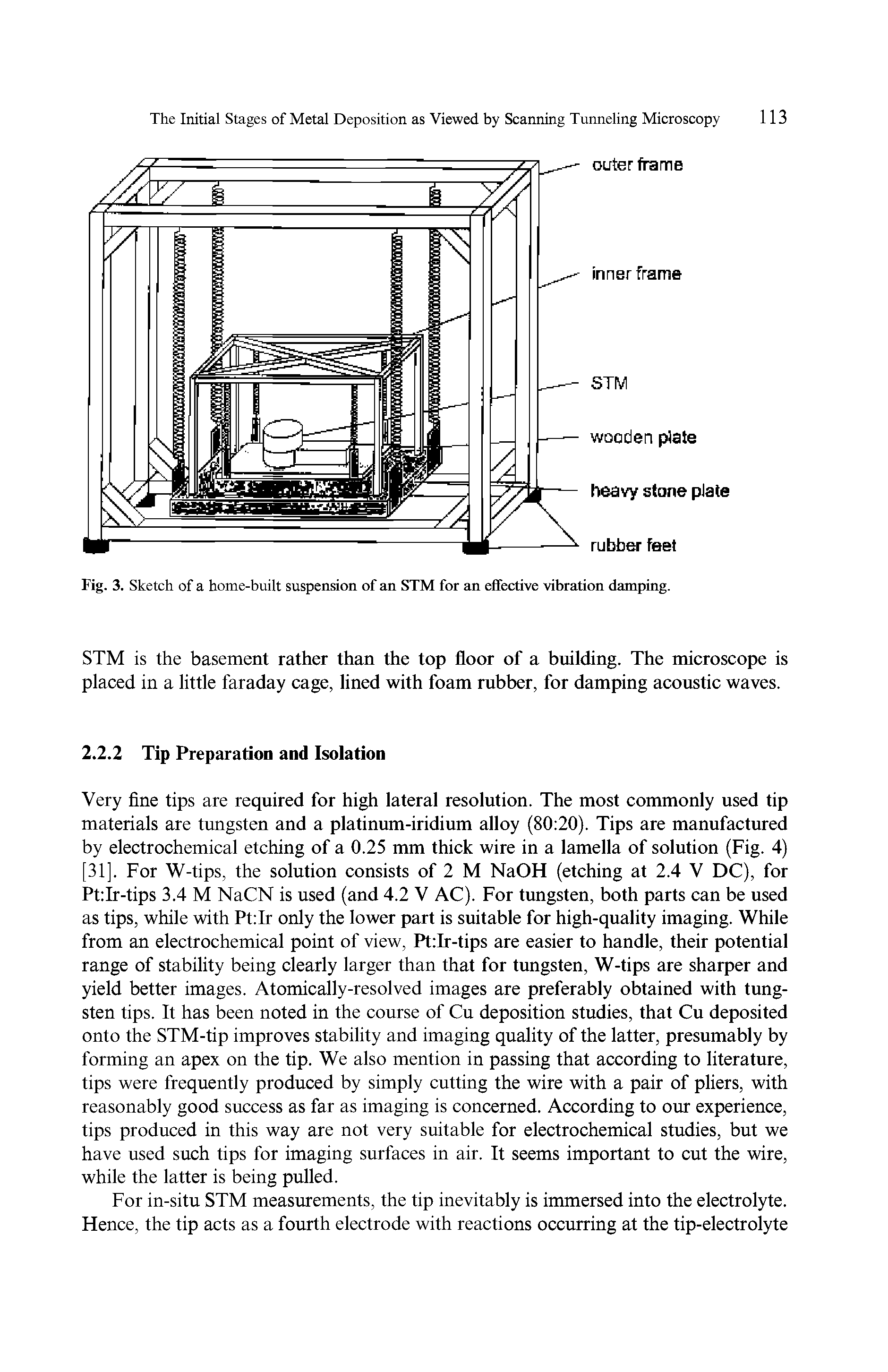 Fig. 3. Sketch of a home-built suspension of an STM for an effective vibration damping.