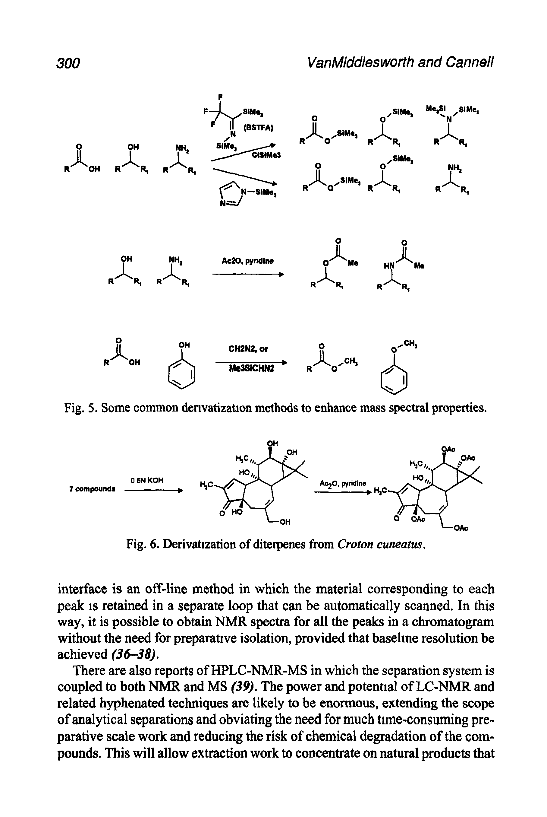 Fig. 5. Some common denvatization methods to enhance mass spectral properties.