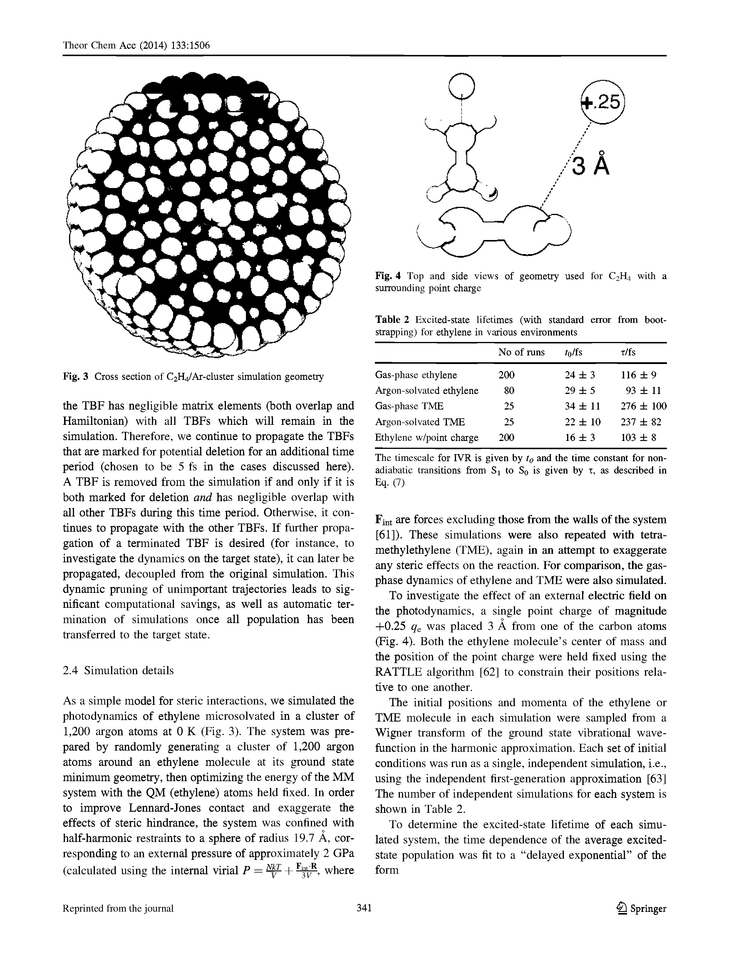 Fig. 3 Cross section of C2H4/Ar-cluster simulation geometry...