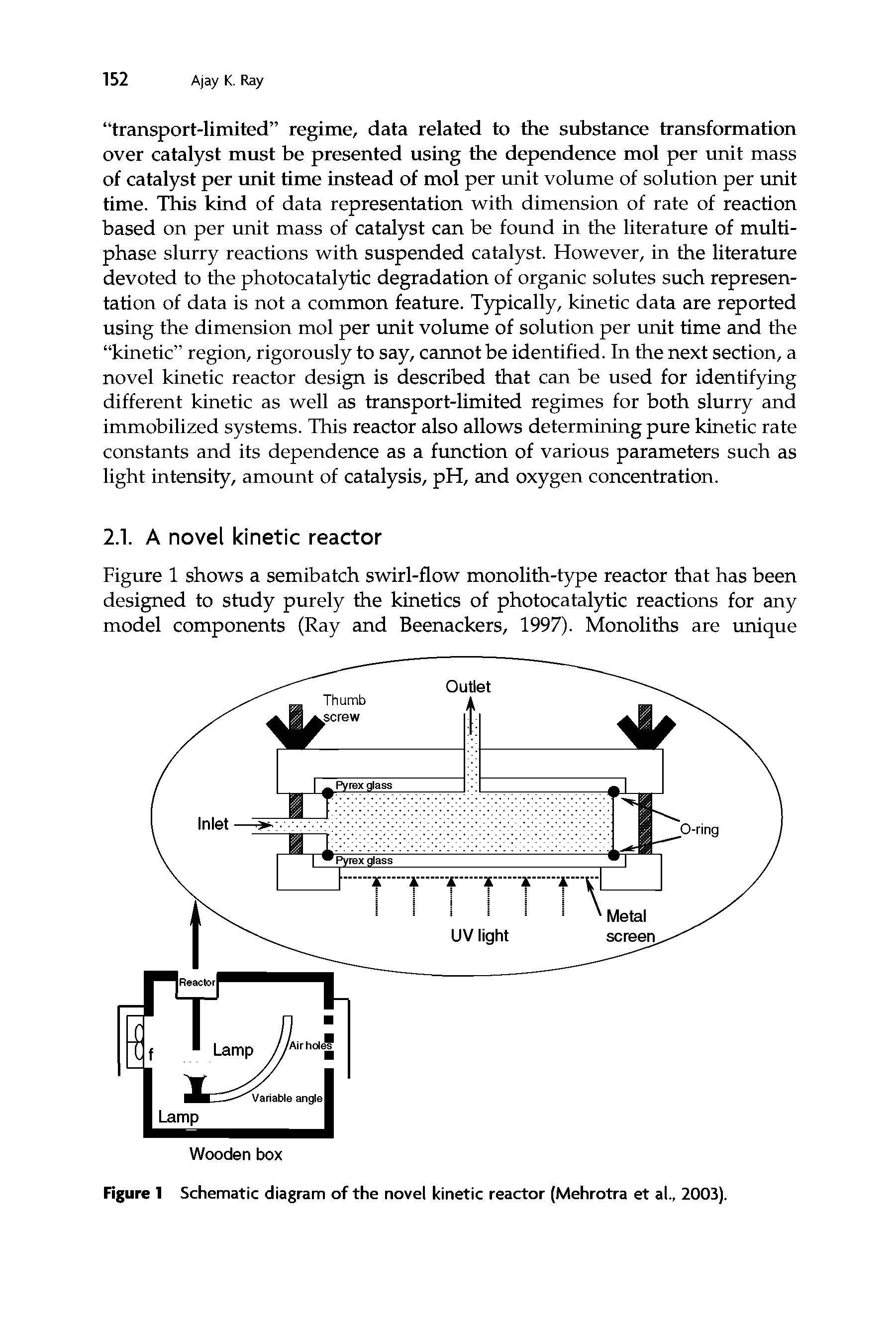 Figure 1 Schematic diagram of the novel kinetic reactor (Mehrotra et al., 2003).