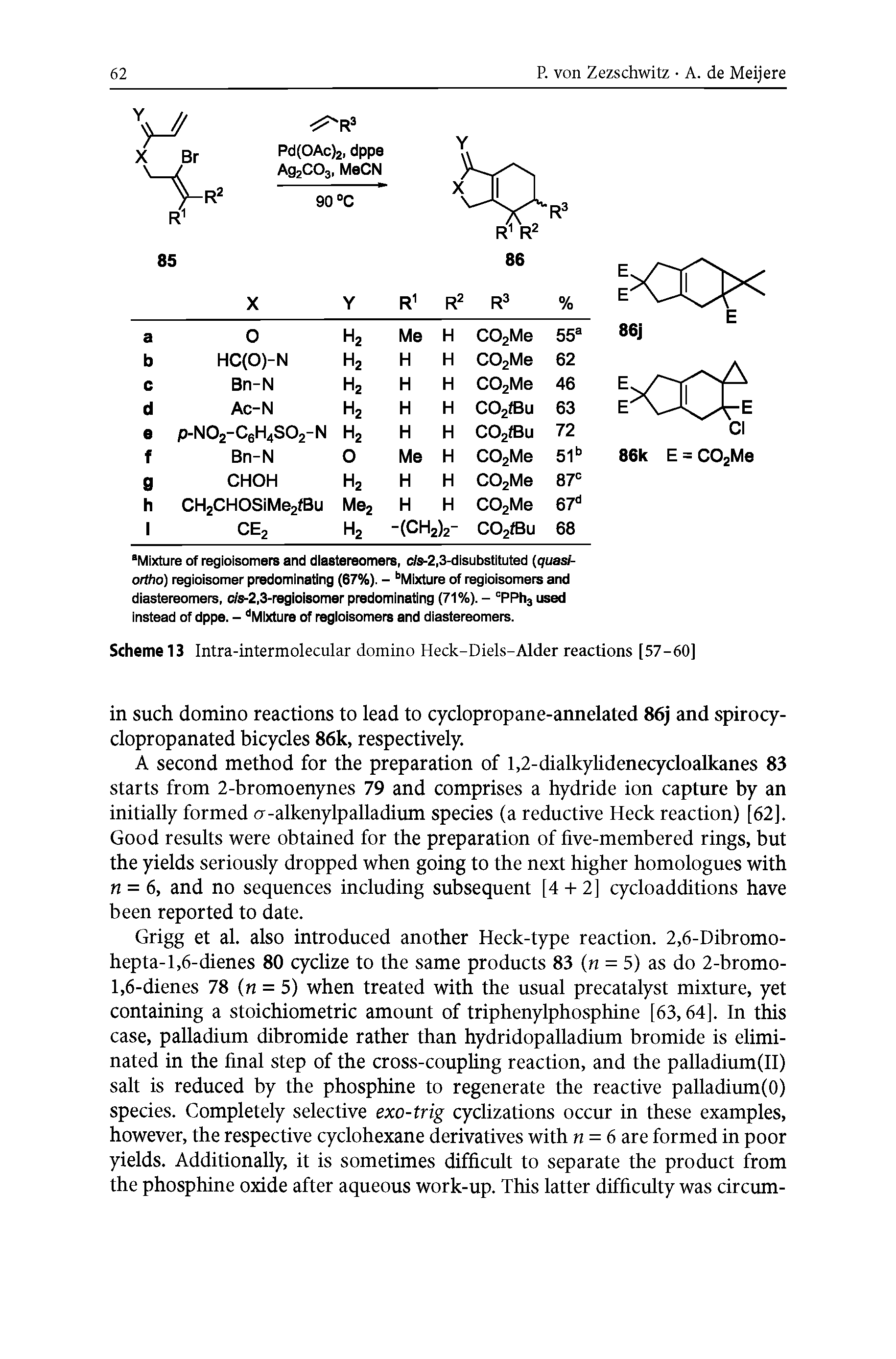 Scheme 13 Intra-intermolecular domino Heck-Diels-Alder reactions [57-60]...