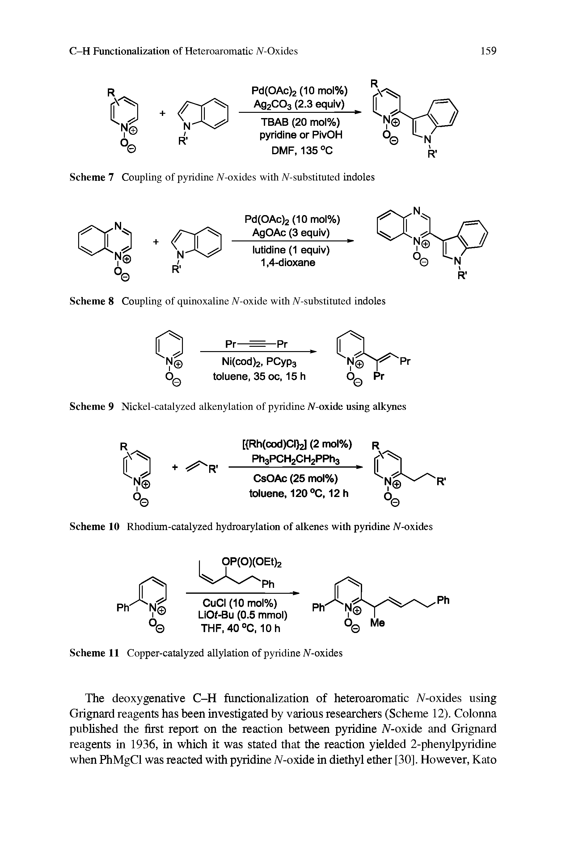 Scheme 9 Nickel-catalyzed alkenylation of pyridine JV-oxide using alkynes...