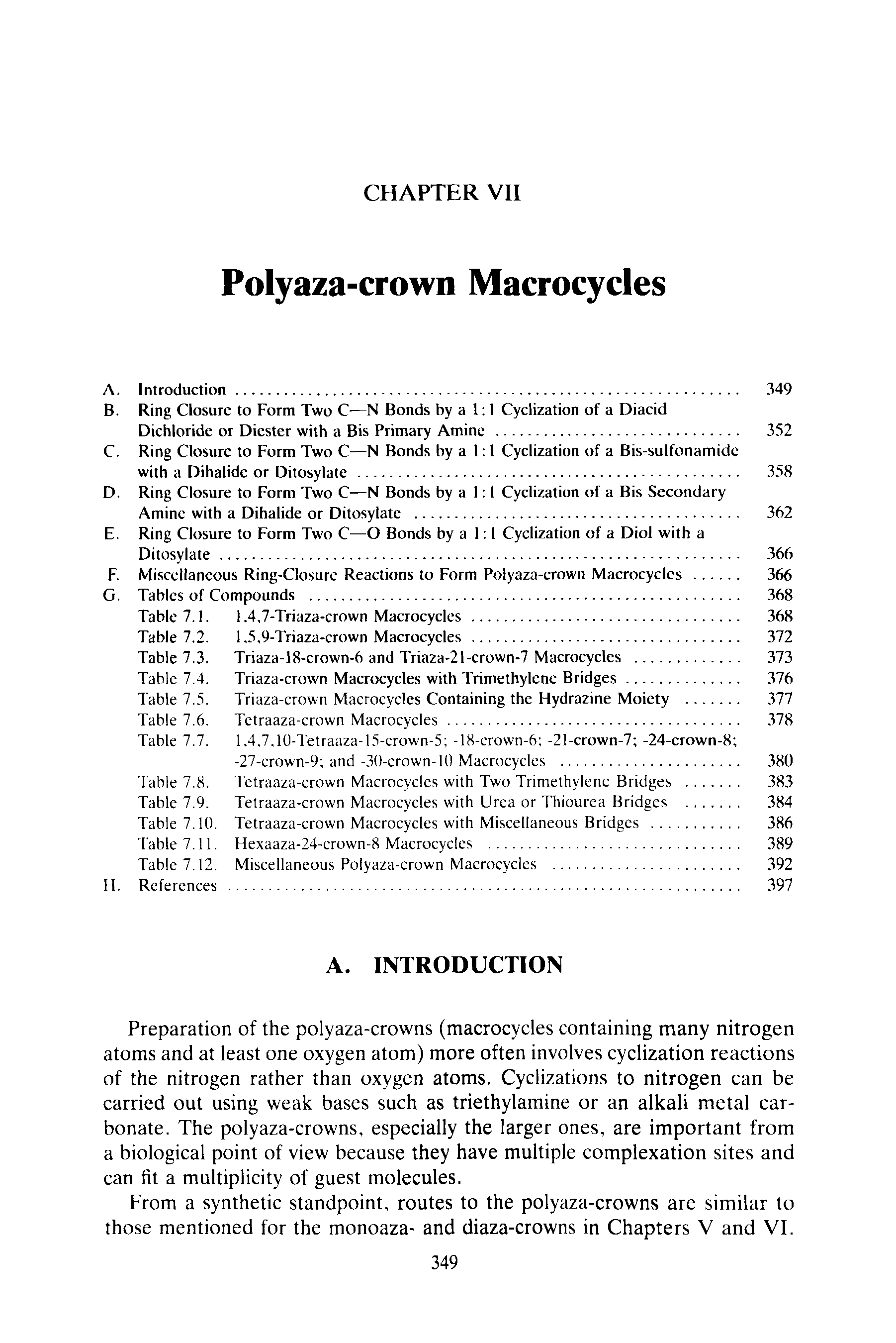 Table 7.9. Tetraaza-crown Macrocycles with Urea or Thiourea Bridges. 384...