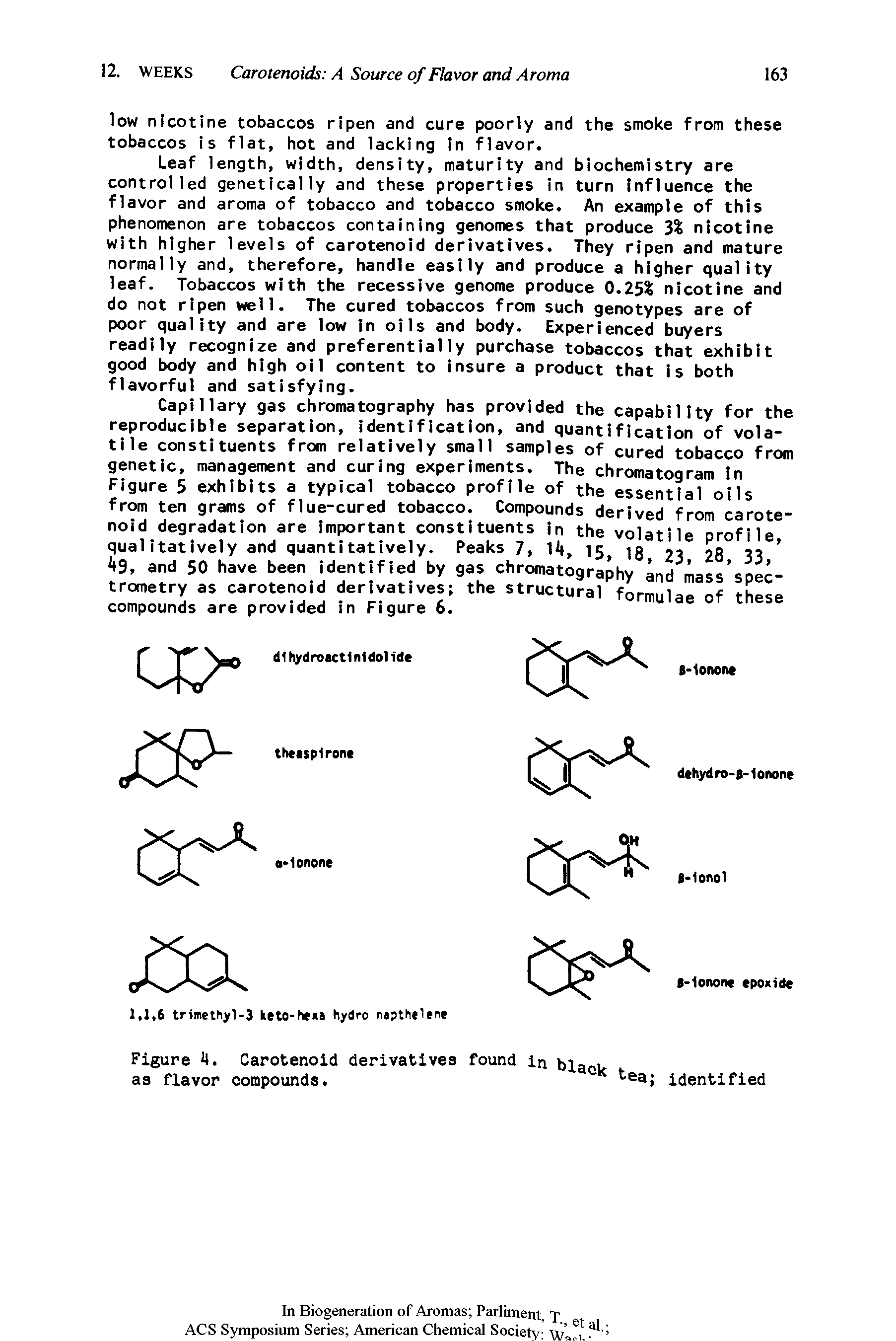 Figure 4. Carotenoid derivatives as flavor compounds. found in blank e tea identified...