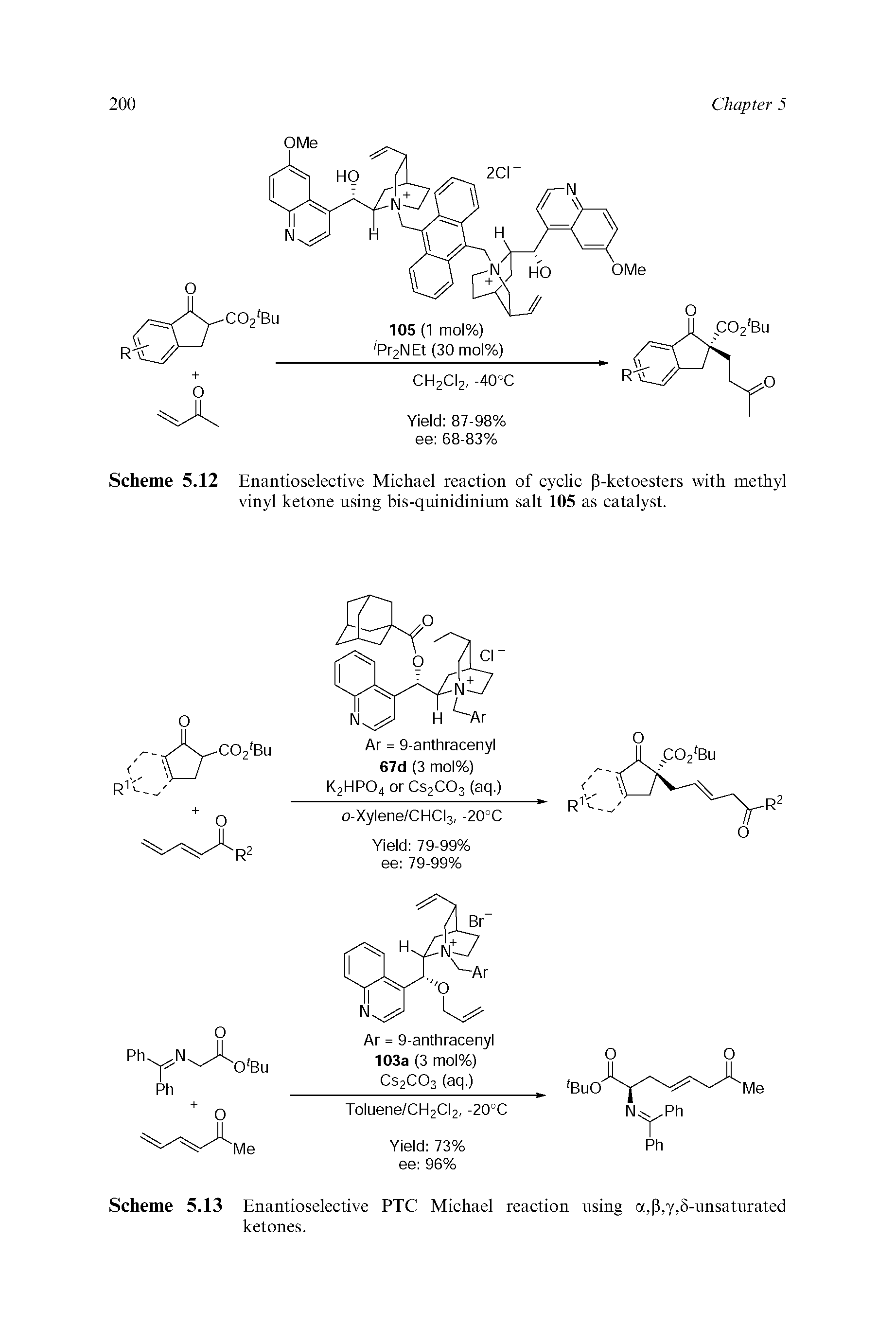 Scheme 5.13 Enantioselective PTC Michael reaction using a,p,y,5-unsaturated ketones.