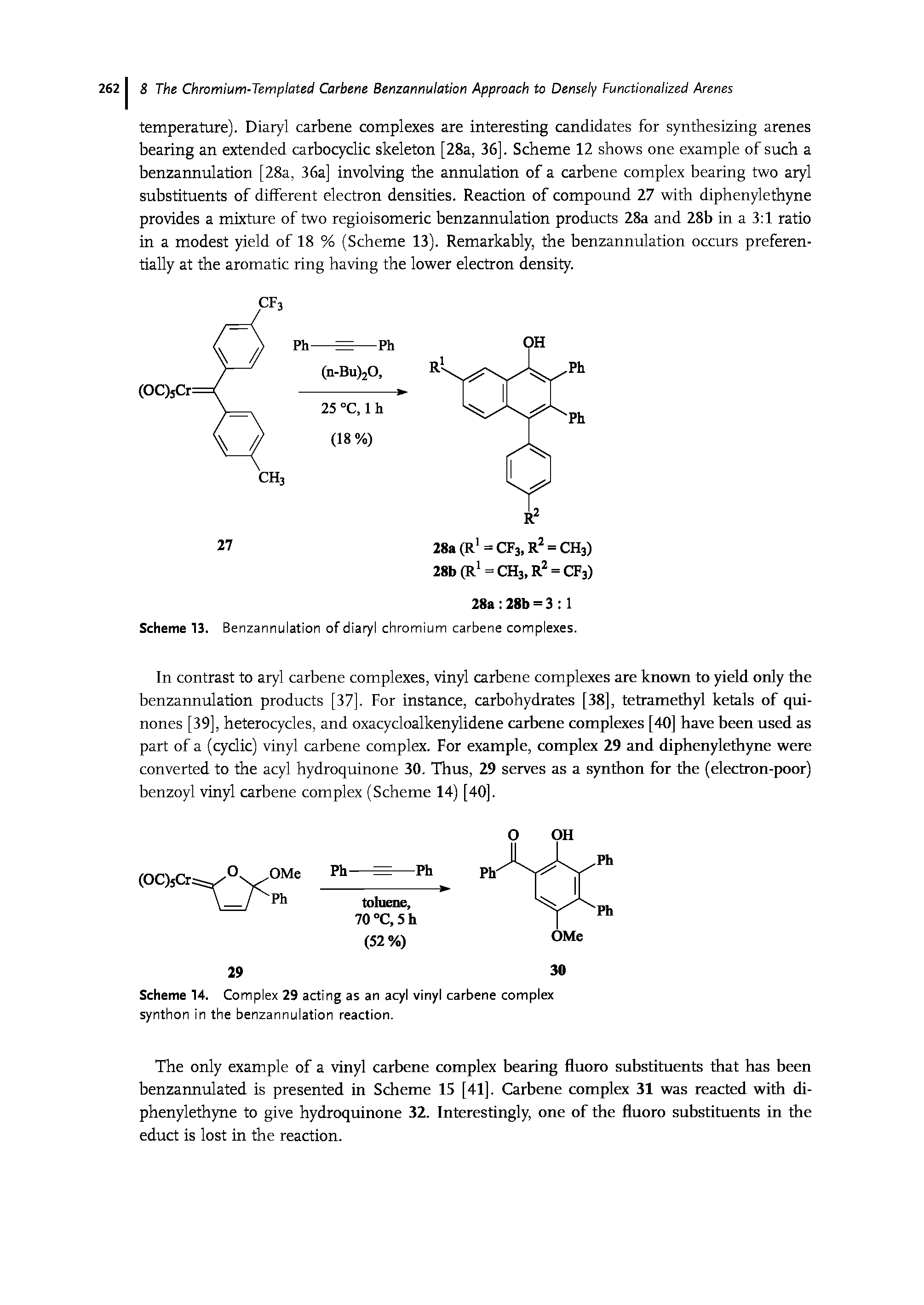 Scheme 13. Benzannulation of diaryl chromium carbene complexes.