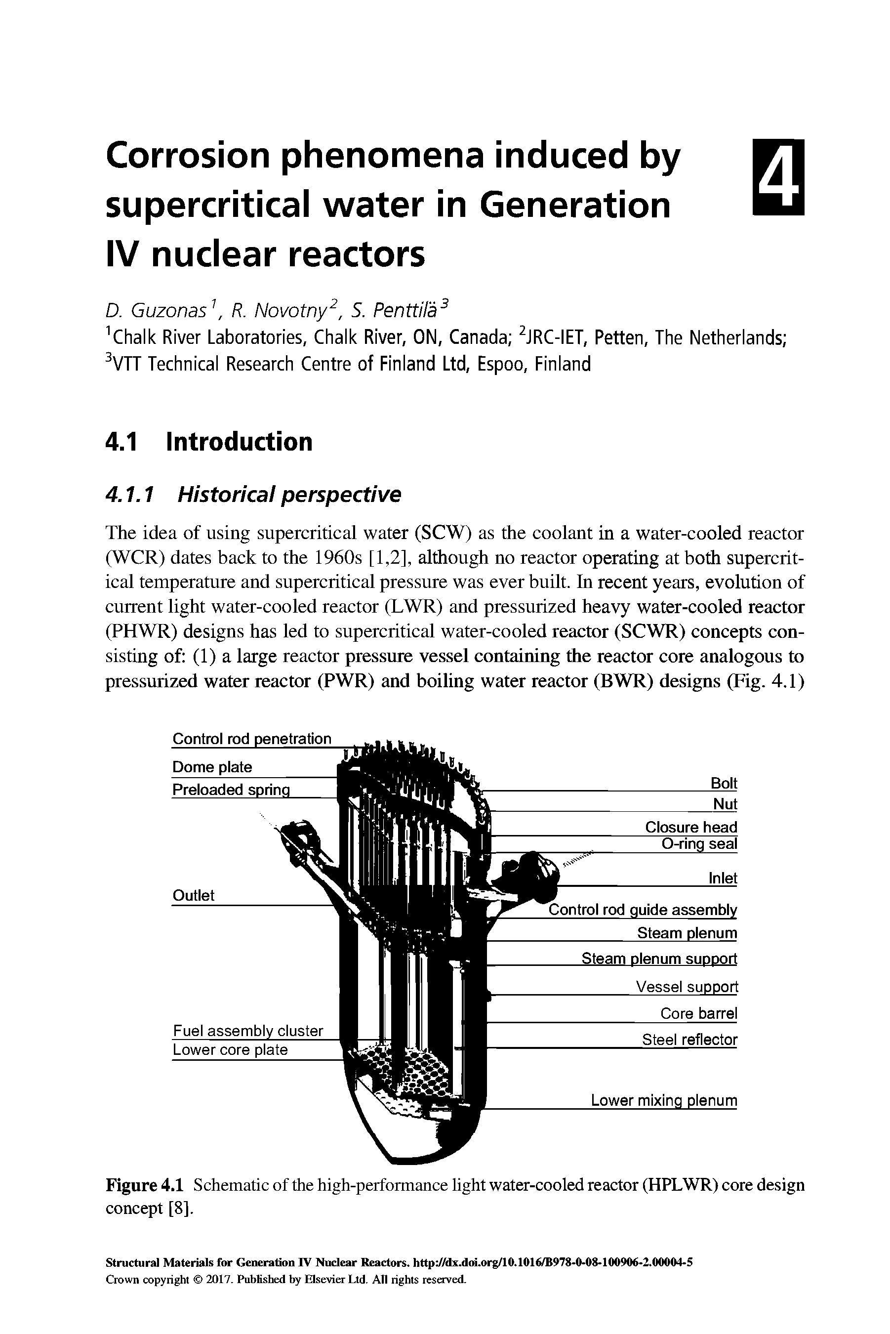 Figure 4.1 Schematic of the high-performance light water-cooled reactor (HPLWR) core design concept [8].