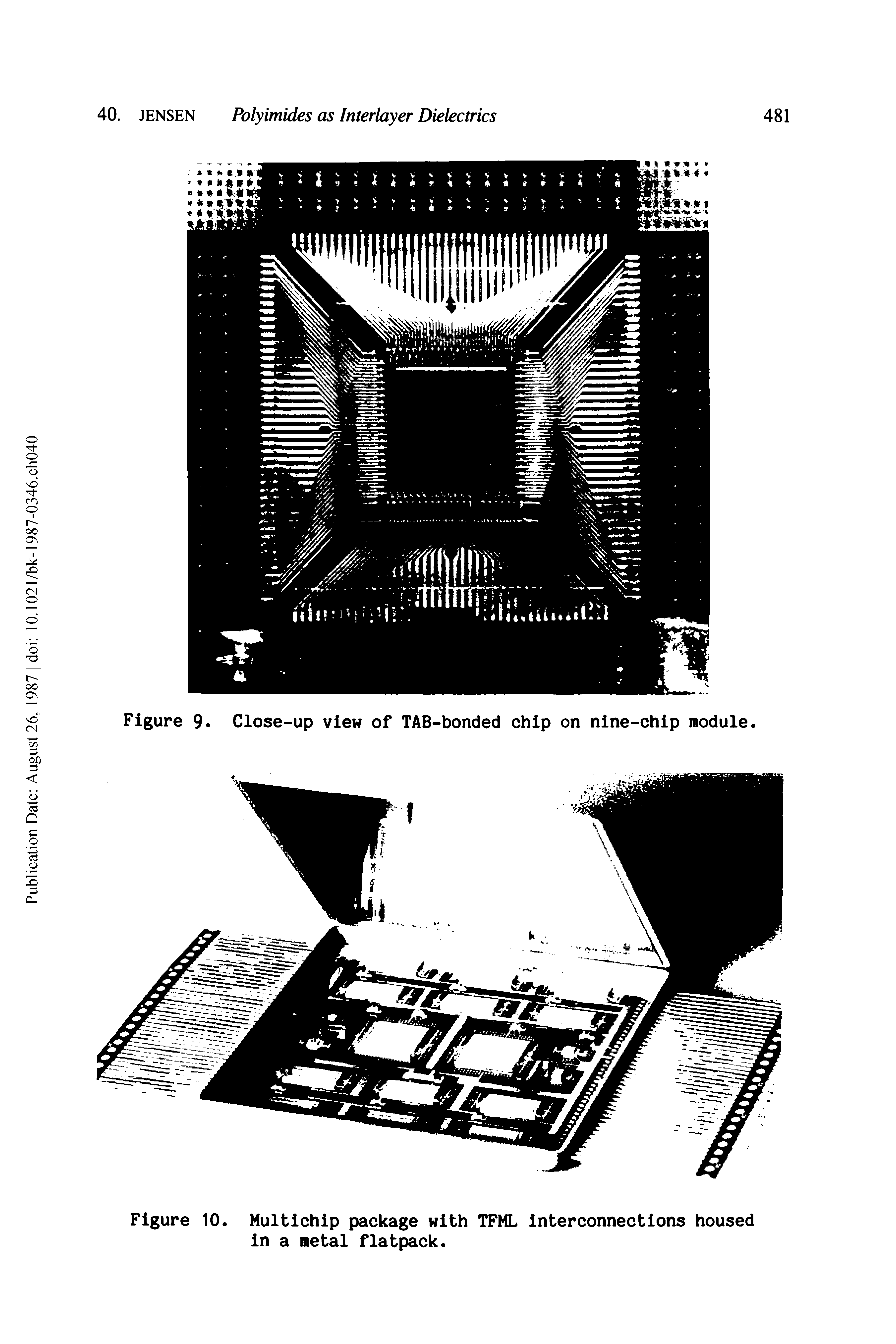 Figure 10. Multichip package with TFML interconnections housed in a metal flatpack.