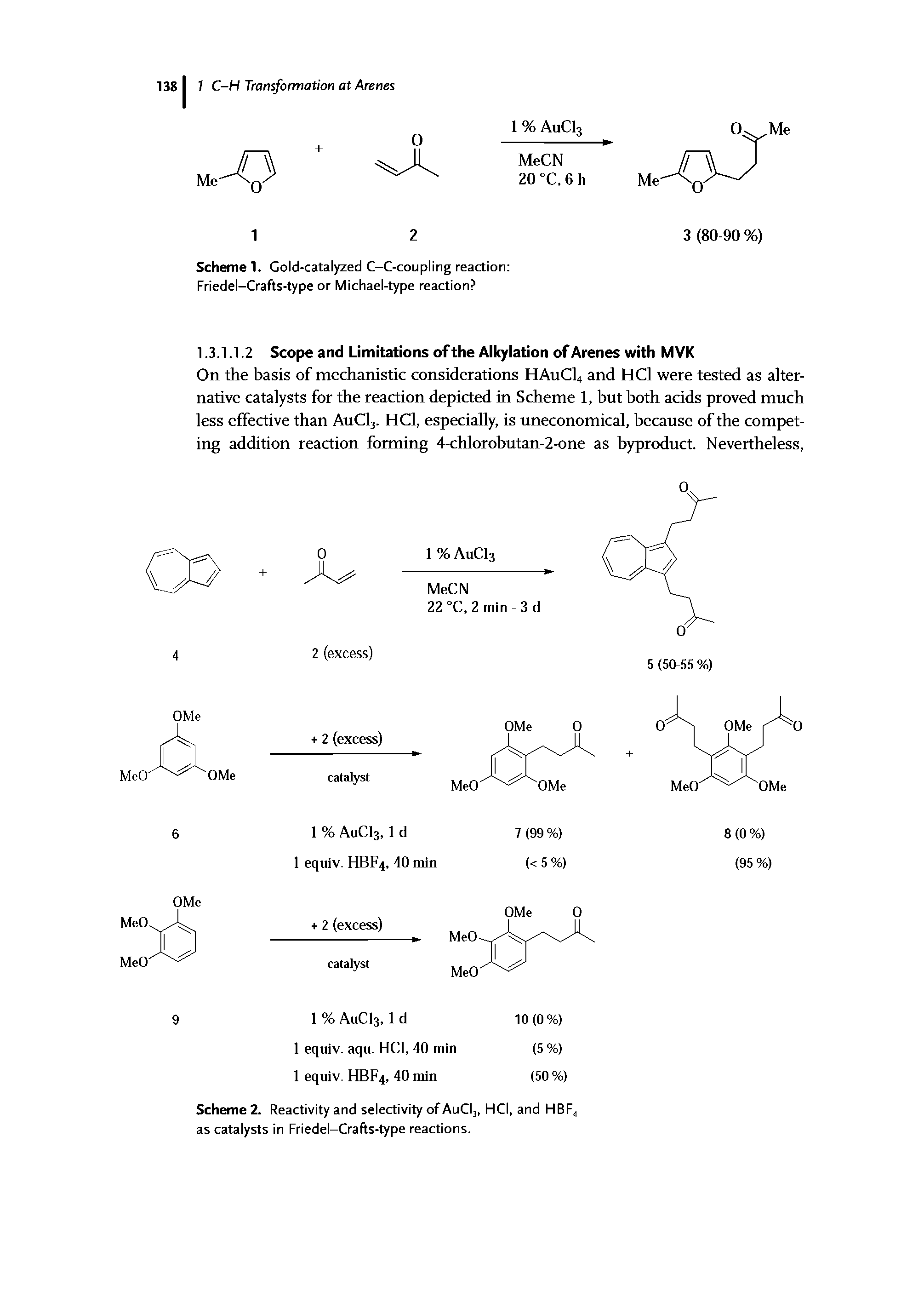 Scheme 1. Gold-catalyzed C—C-coupling reaction Friedel-Crafts-type or Michael-type reaction ...