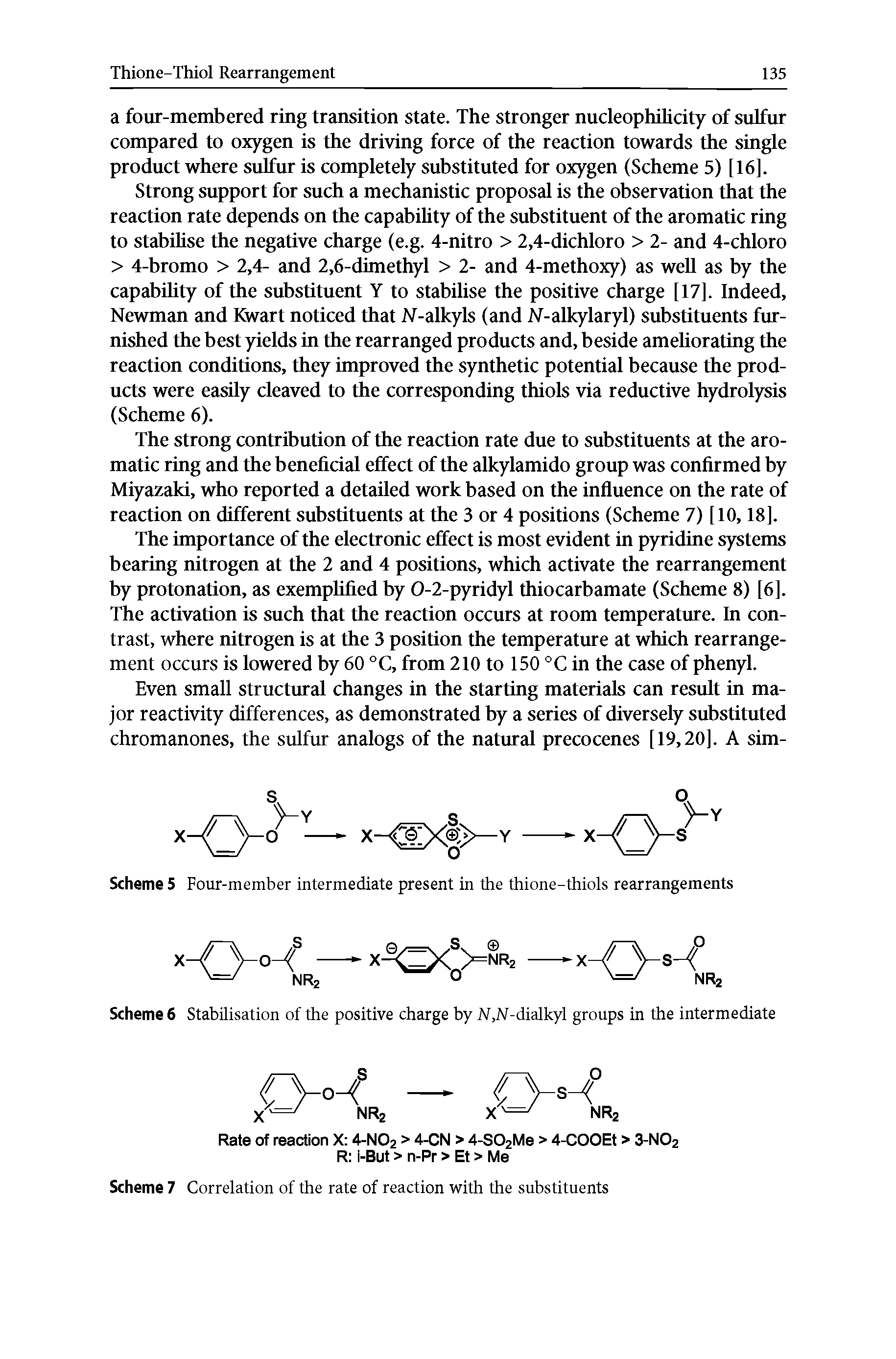 Scheme 5 Four-member intermediate present in the thione-thiols rearrangements...