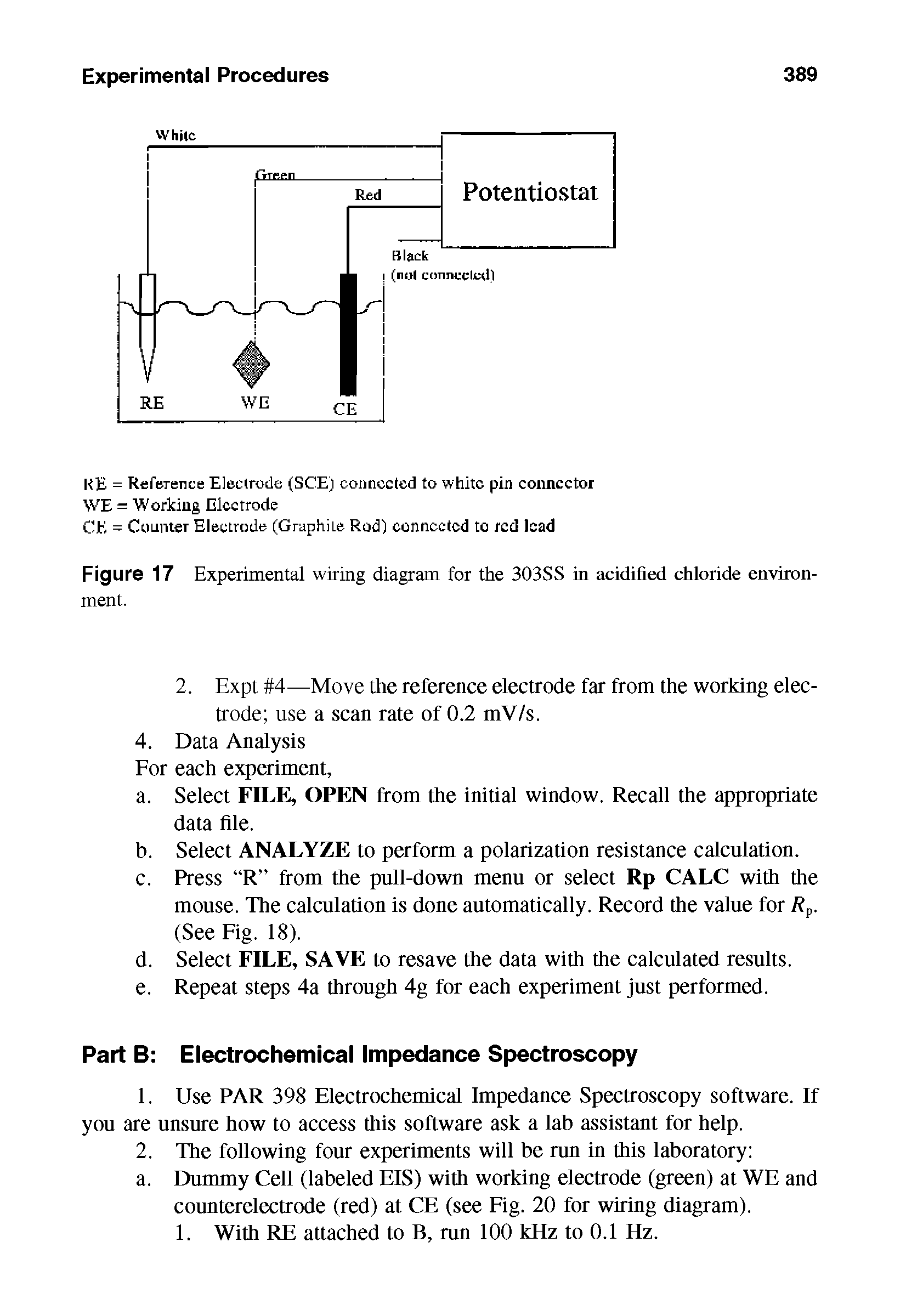 Figure 17 Experimental wiring diagram for the 303SS in acidified chloride environment.