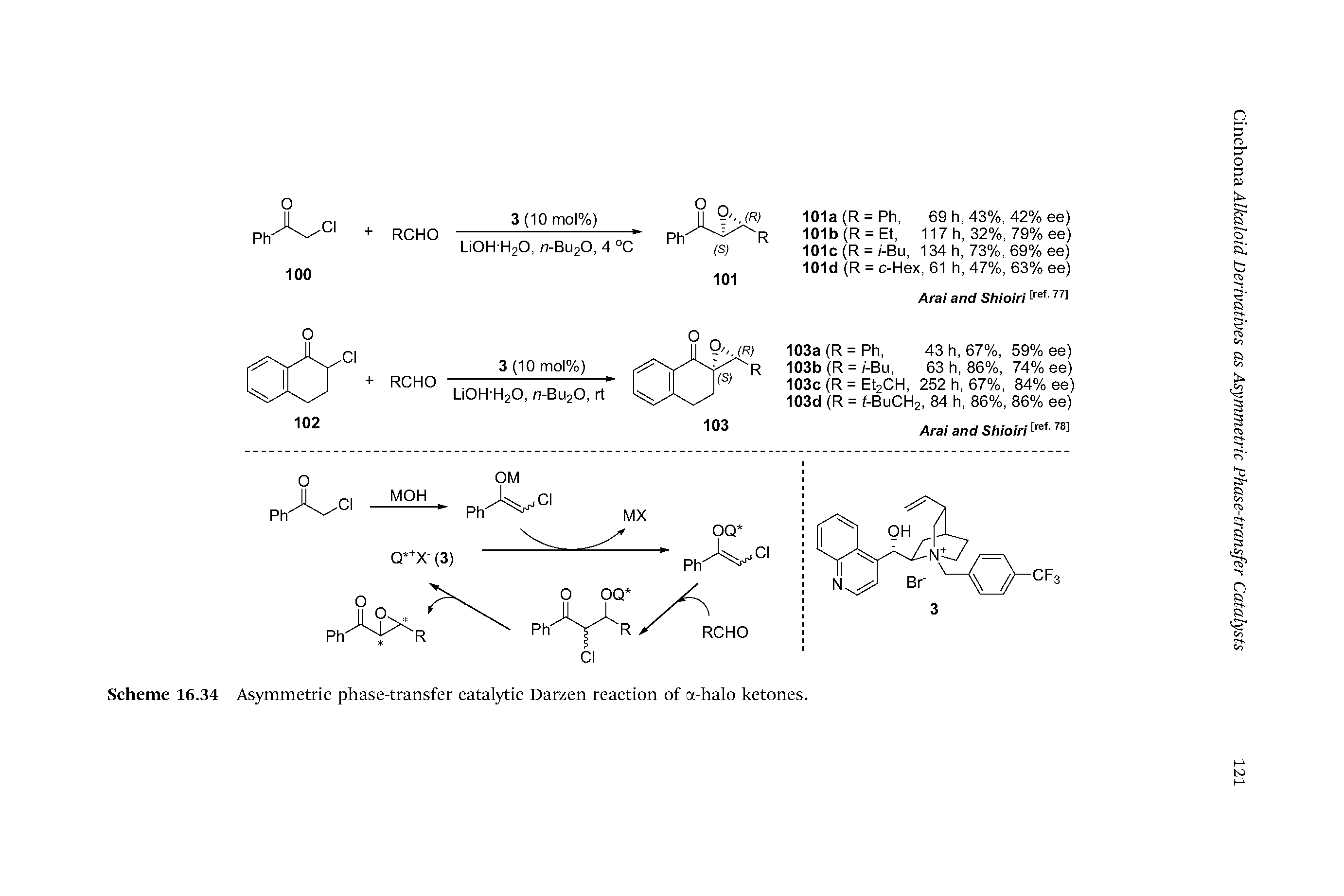 Scheme 16.34 Asymmetric phase-transfer catalytic Darzen reaction of a-halo ketones.