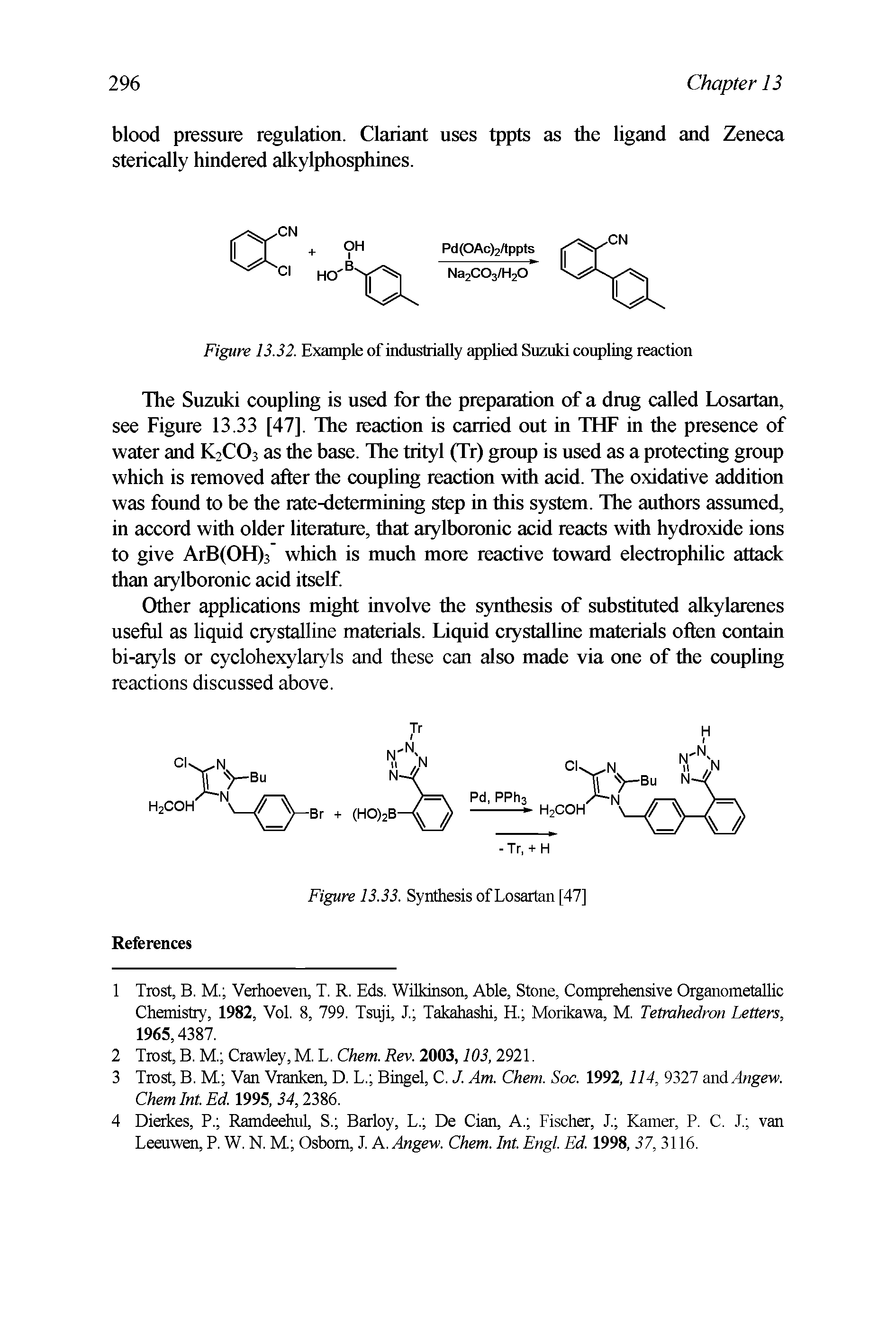 Figure 13.32. Example of industrially applied Suzuki coupling reaction...