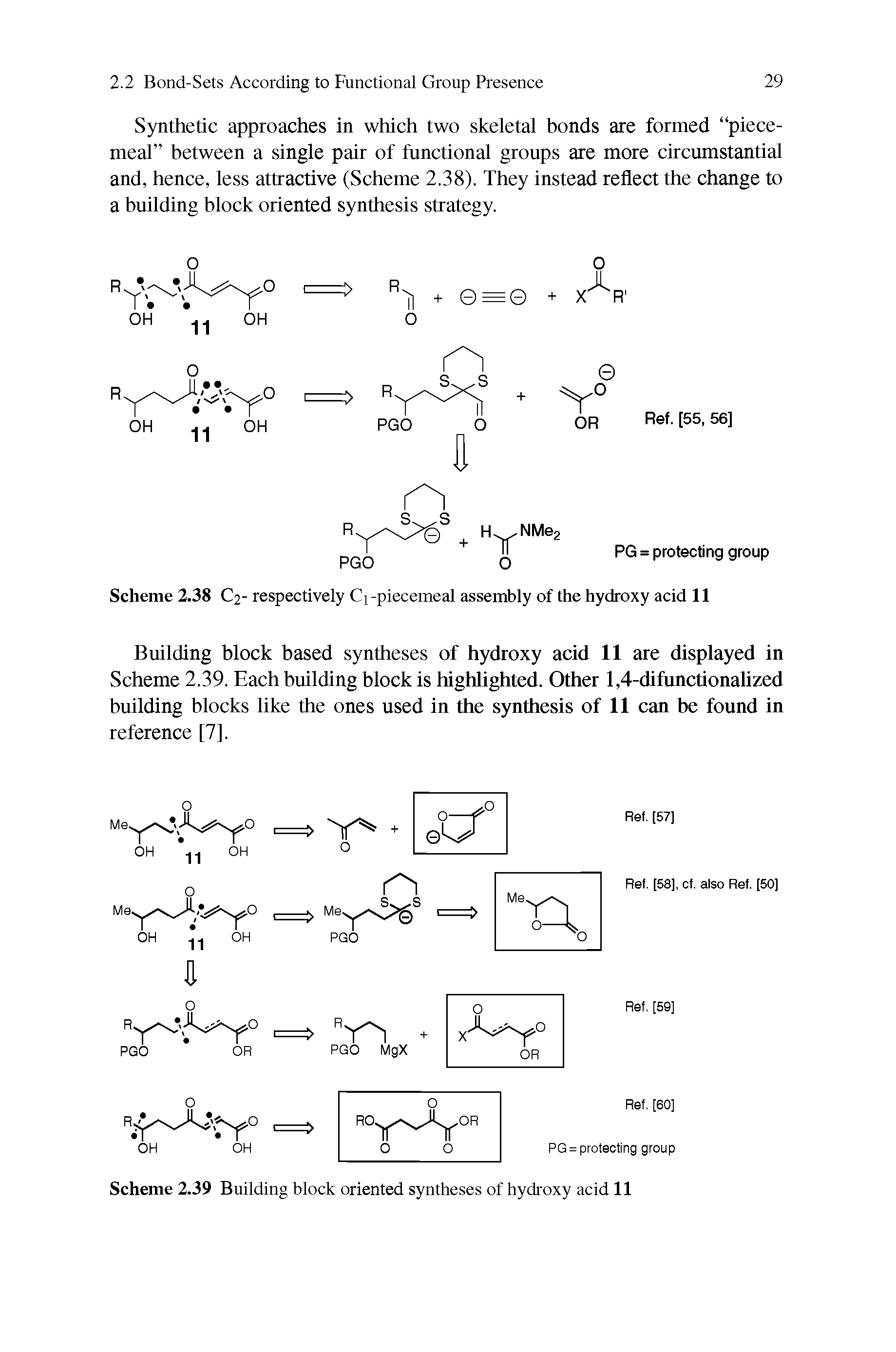 Scheme 2.39 Building block oriented syntheses of hydroxy acid 11...